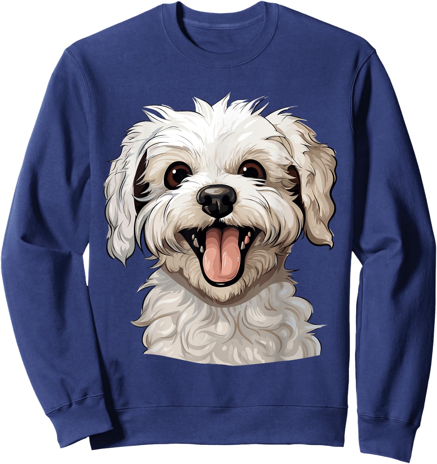 Cute Maltipoo Face Dog Lover Mom Pet Puppy Owner Print Art Sweatshirt - Sweatshirt | Navy