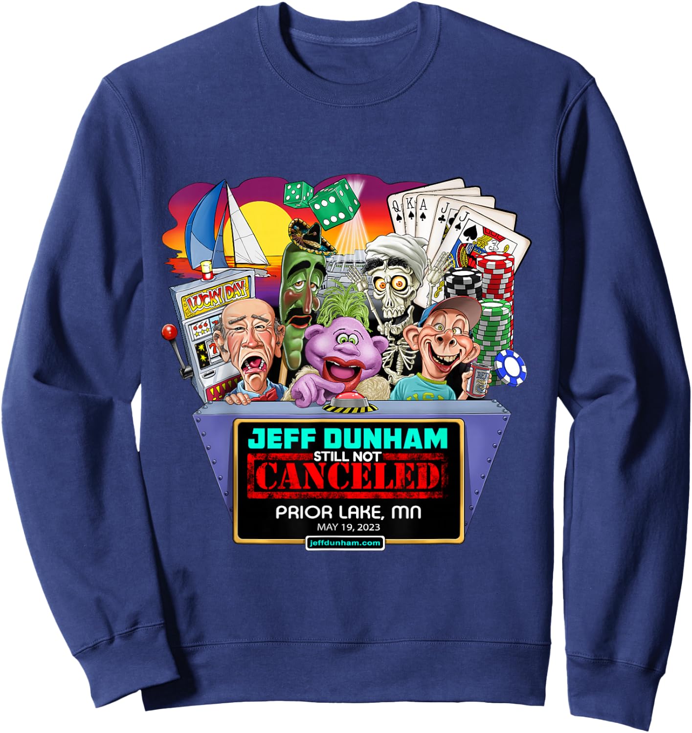Jeff Dunham Prior Lake, MN (2023) Sweatshirt - Sweatshirt | Navy