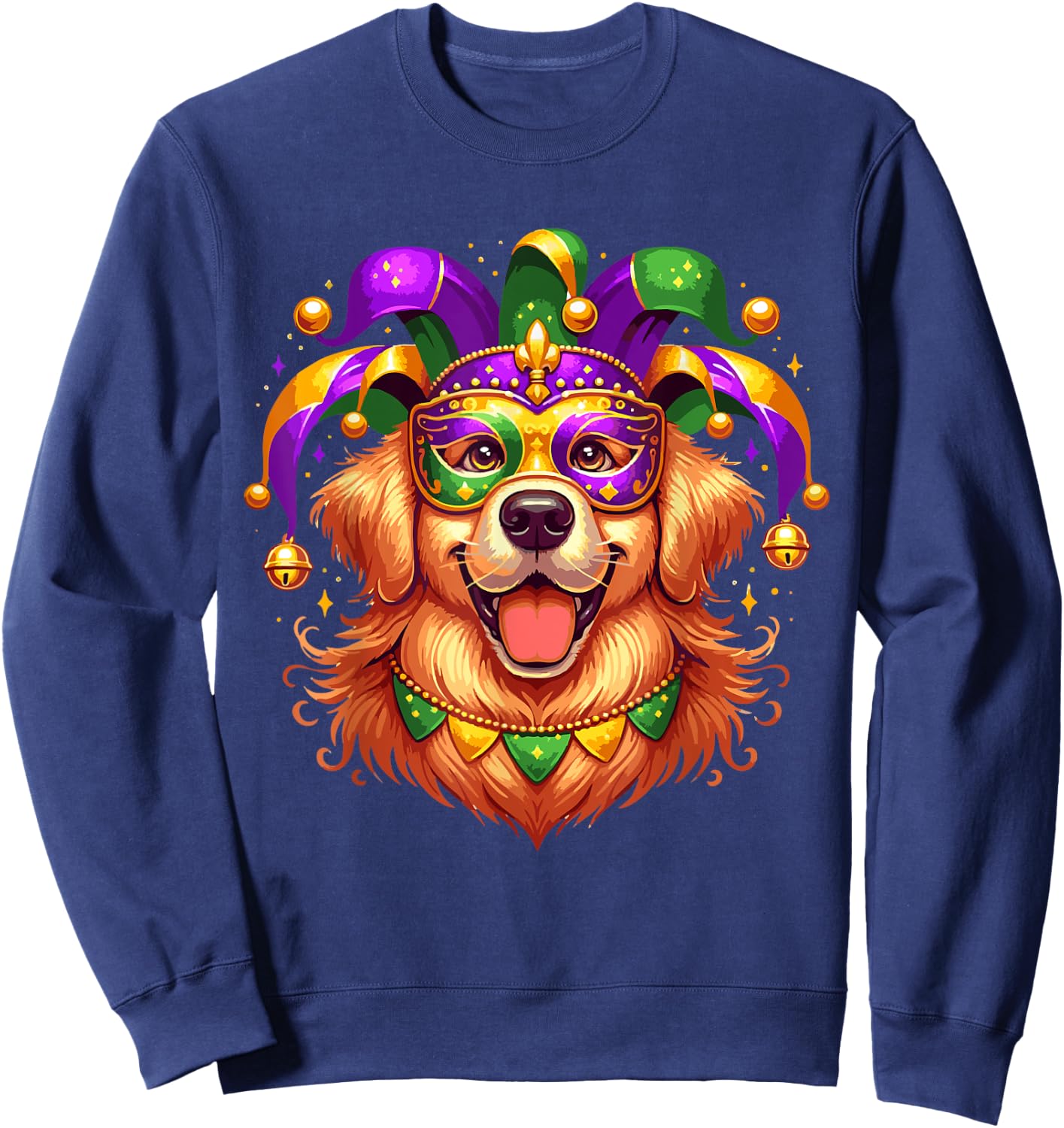 Golden Retriever Dog Costume Outfit Women Men Mardi Gras Sweatshirt - Sweatshirt | Navy