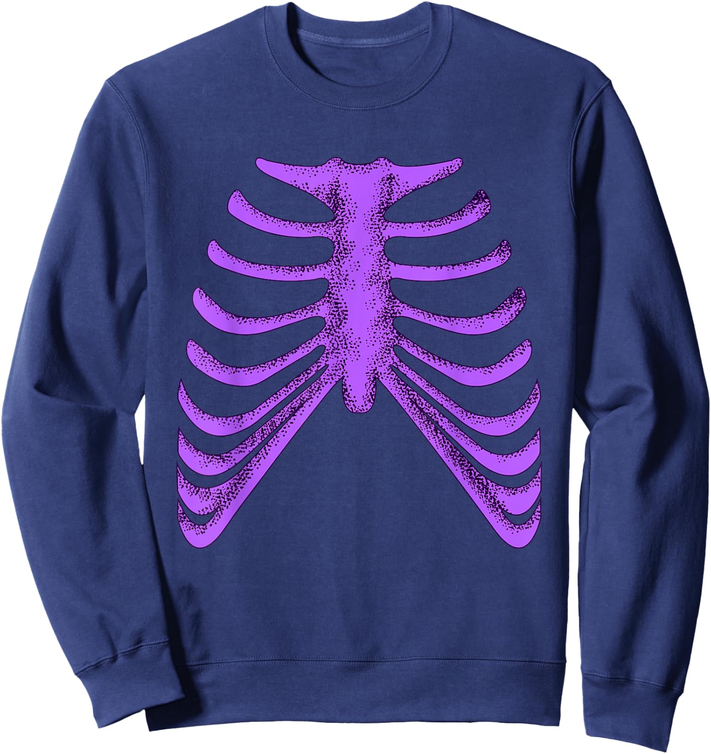 Purple Ribcage Skeleton Purple Color Graphic Sweatshirt - Sweatshirt | Navy