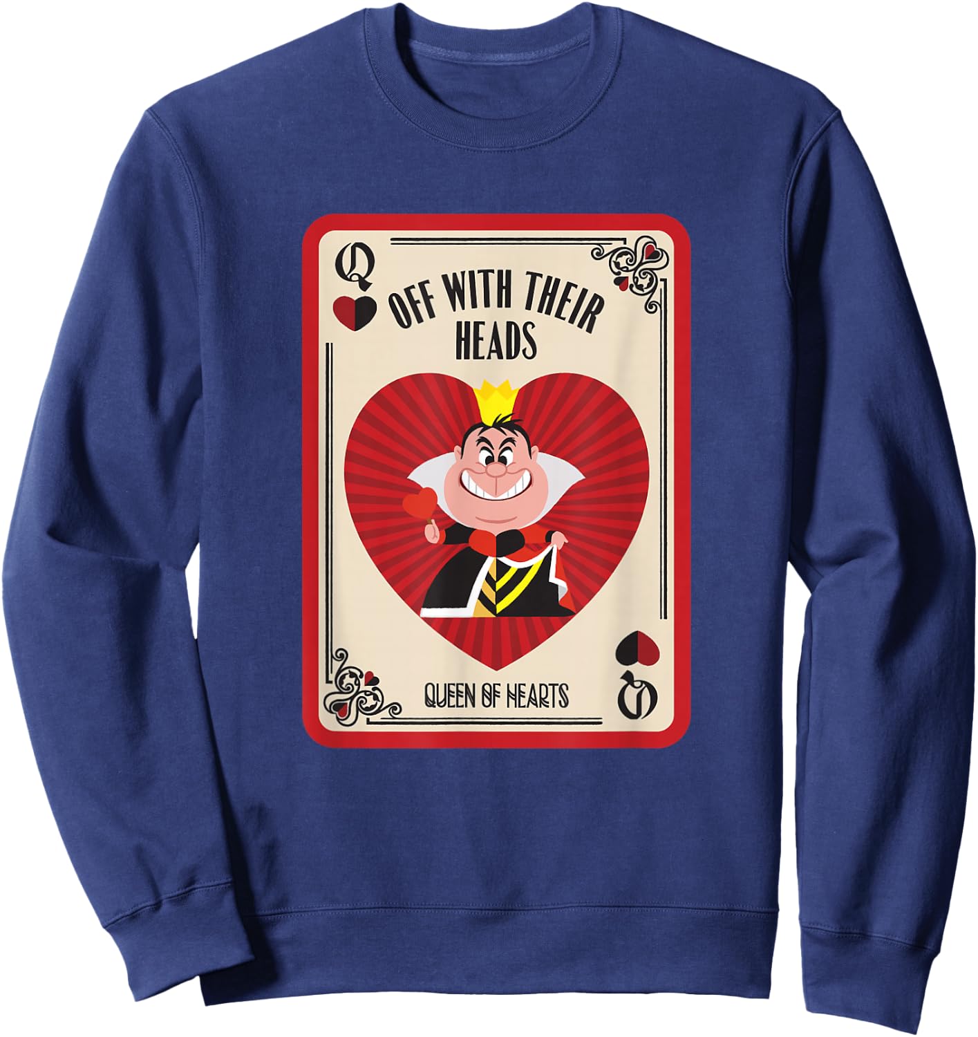 Disney Villains The Queen of Hearts Off with Their Heads Small Sweatshirt - Sweatshirt | Navy