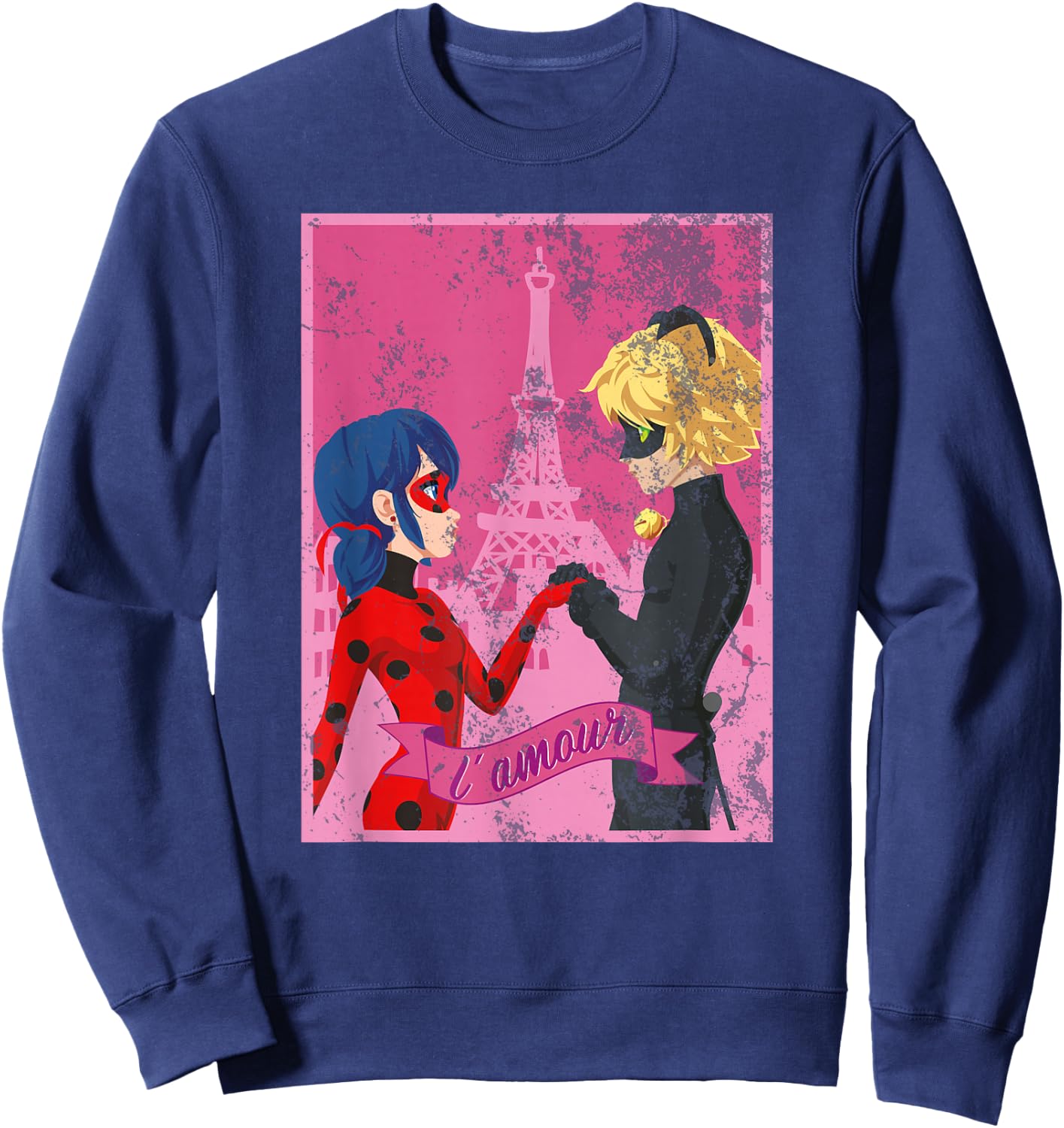 Miraculous Ladybug Vintage Collection Paris Love Small Sweatshirt - Sweatshirt | Navy