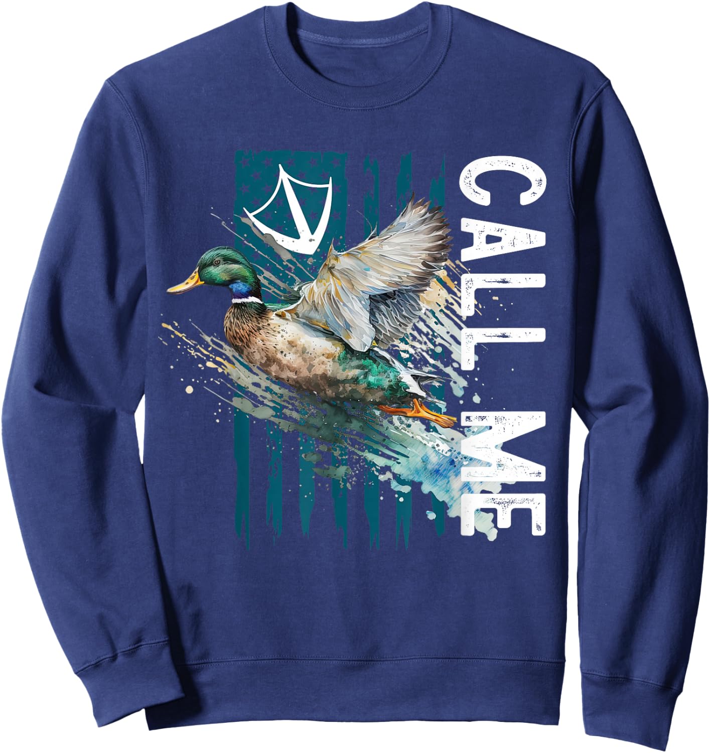 Call Me Mallard Duck Hunter Hunting Season Cute Duck Hunting Sweatshirt - Sweatshirt | Navy