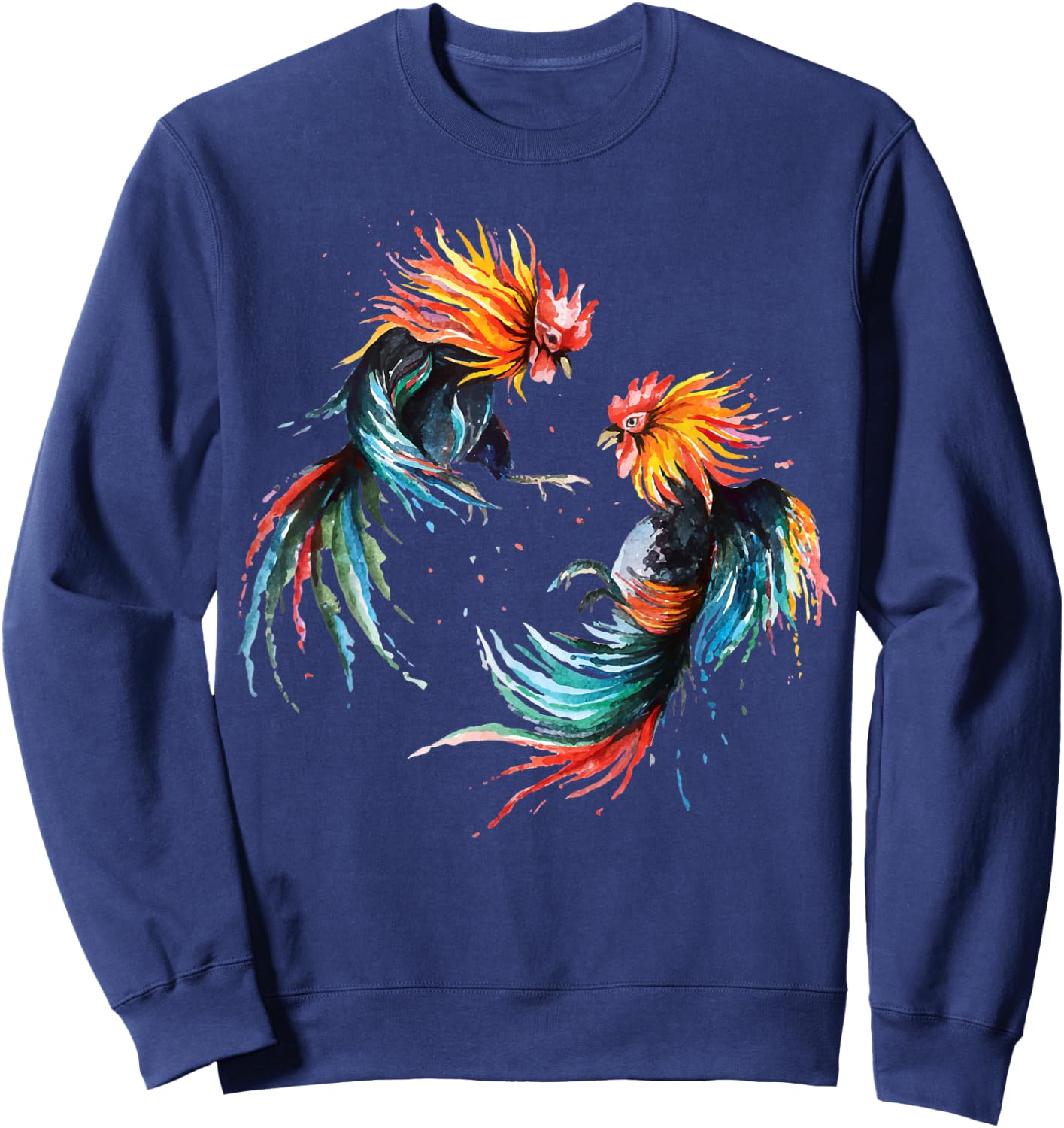Fighting Rooster Art Chicken Chinese Zodiac Pride & Brave Sweatshirt - Sweatshirt | Navy