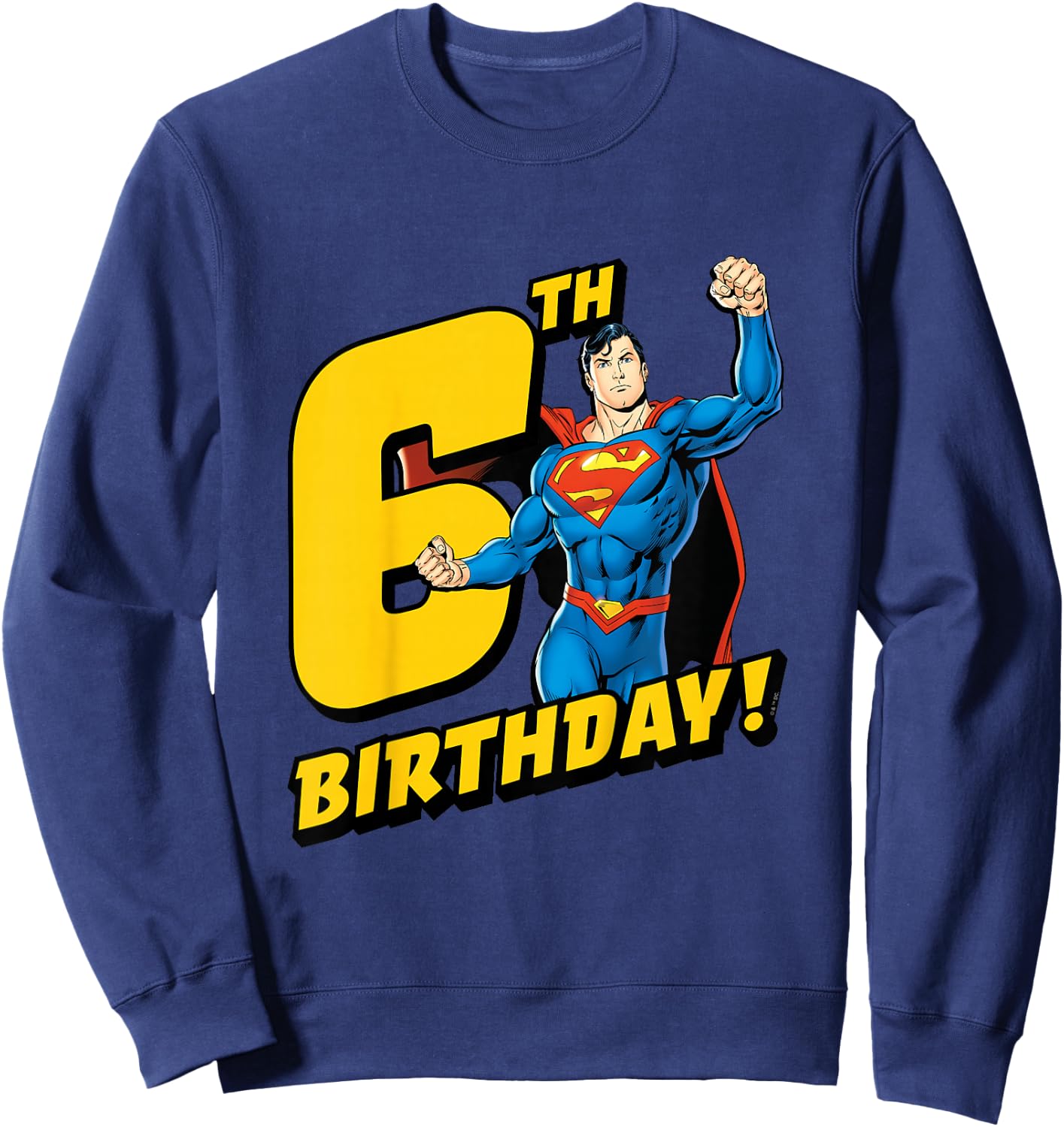 Kids Superman 6th Birthday Sweatshirt - Sweatshirt | Navy