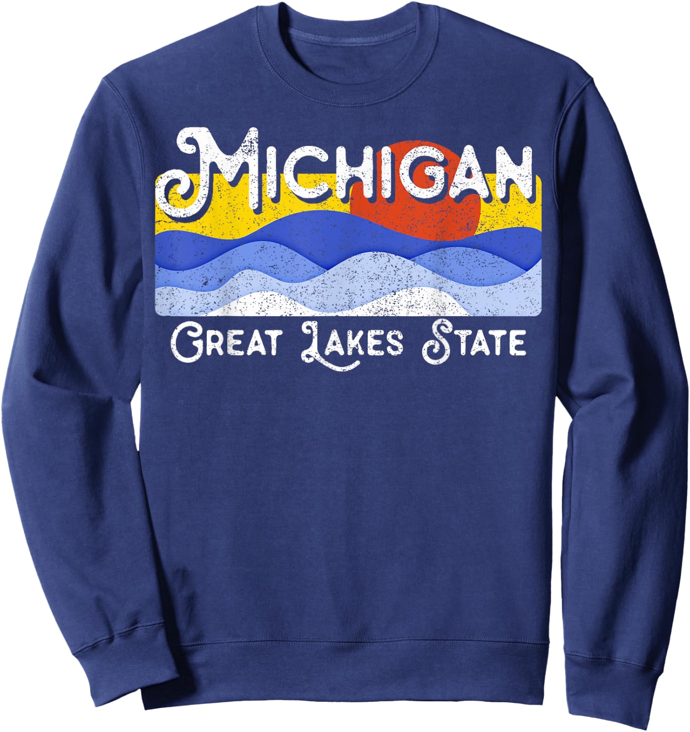 Great Lakes State Michigan Yooper Michiganian Vacation Sweatshirt - Sweatshirt | Navy
