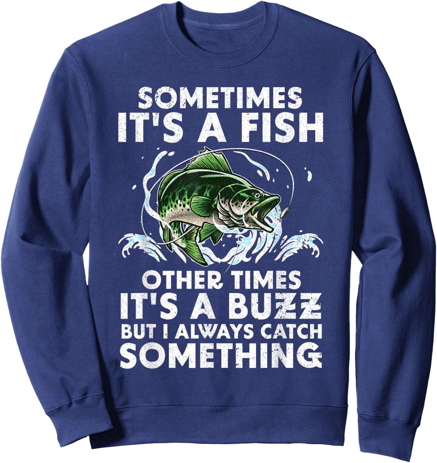 Cool Fishing Design Women Fishing Rod Fish Fisherman Small Sweatshirt - Sweatshirt | Navy