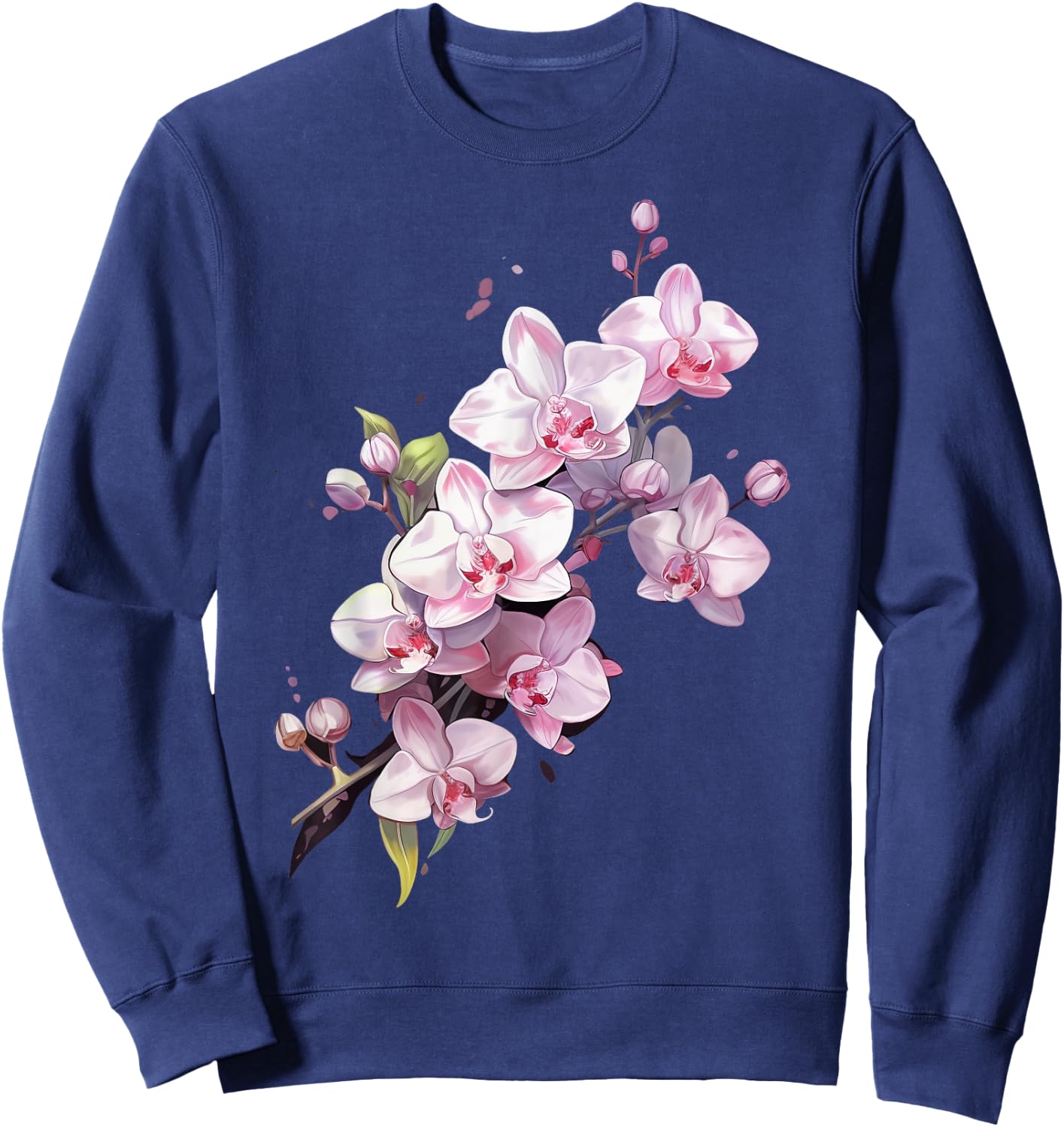 Beautiful Orchid Flower on floral Orchid Sweatshirt - Sweatshirt | Navy
