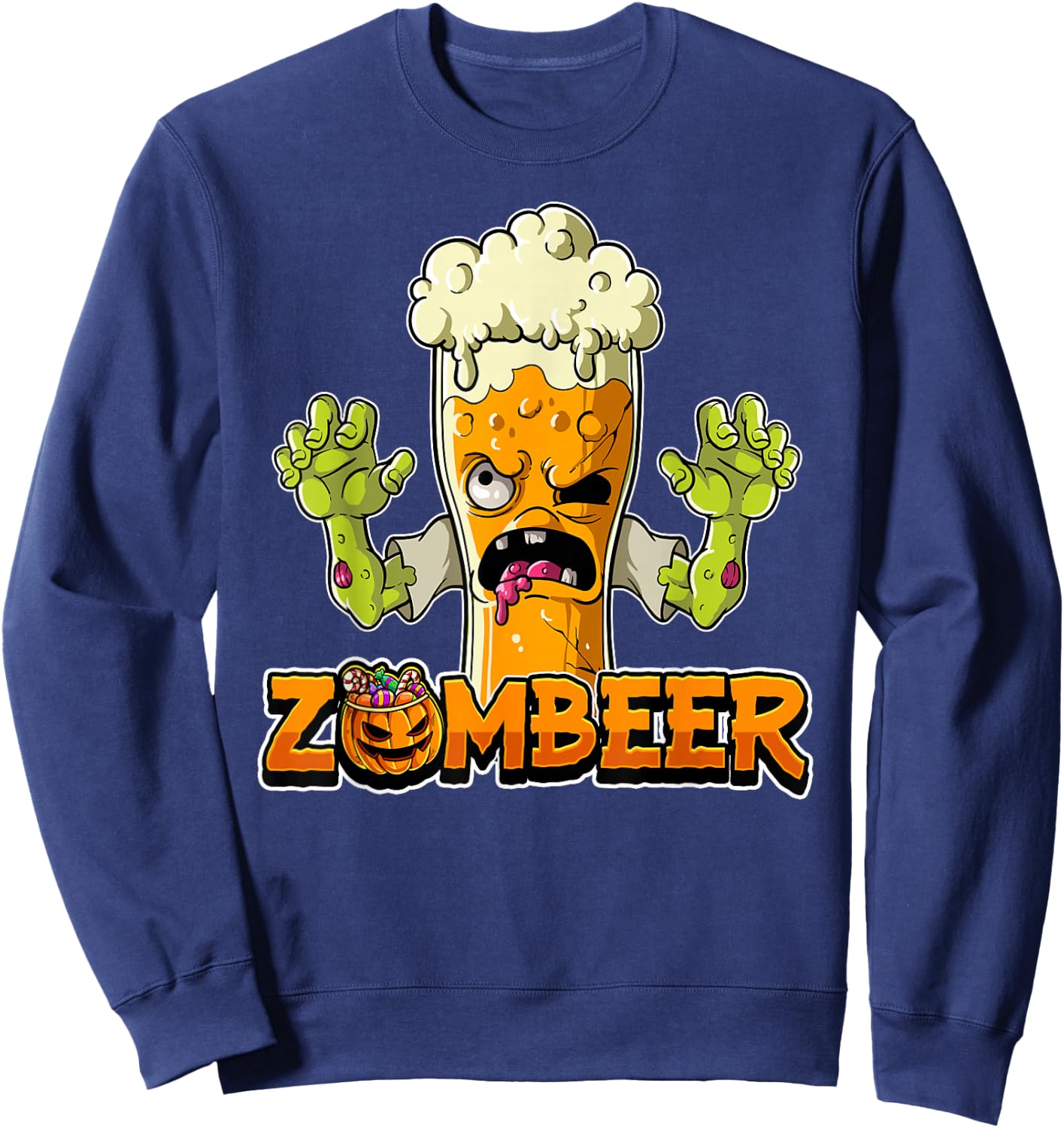Zombeer Halloween Zombie Sweatshirt - Sweatshirt | Navy