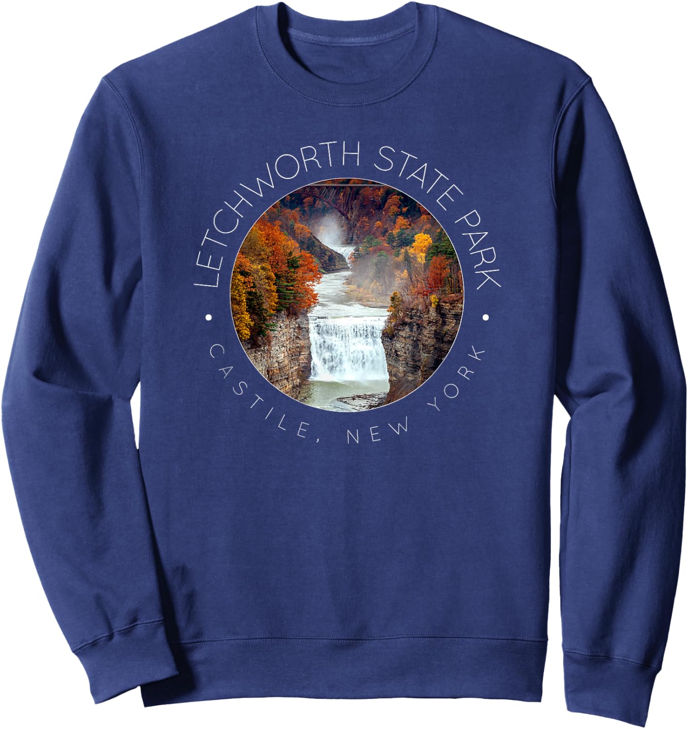 Letchworth State Park, New York State Parks, Waterfall Sweatshirt - Sweatshirt | Navy