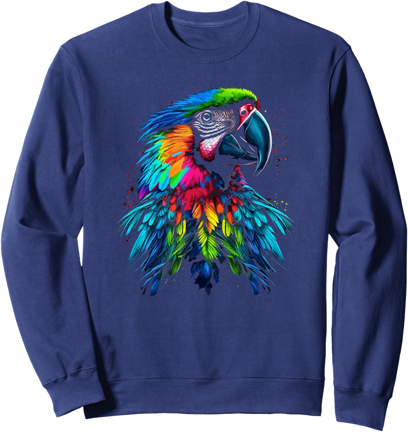Rainbow Parrot | Beautiful Macaw | Cute Colorful Bird Sweatshirt - Sweatshirt | Navy