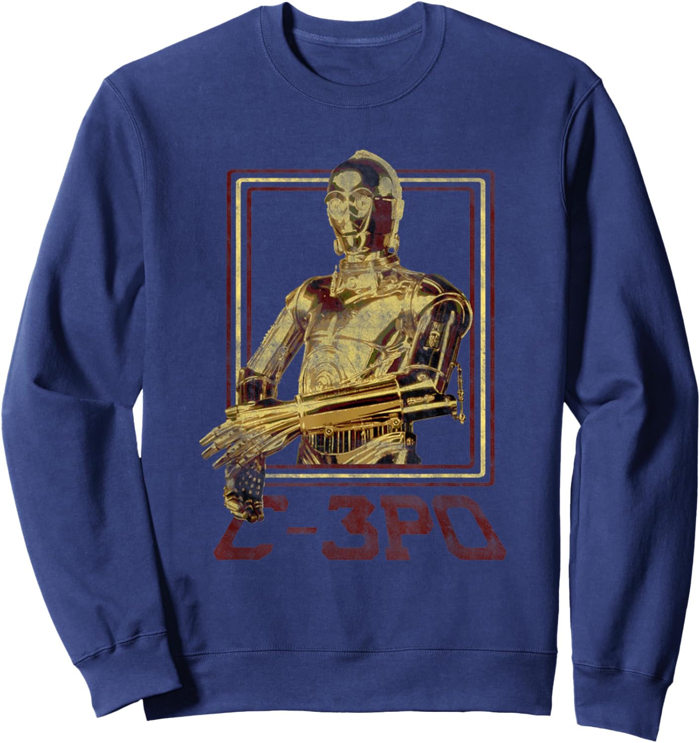 Star Wars Classic C-3PO Vintage Droid Retro Box Portrait Sweatshirt - Sweatshirt | Navy