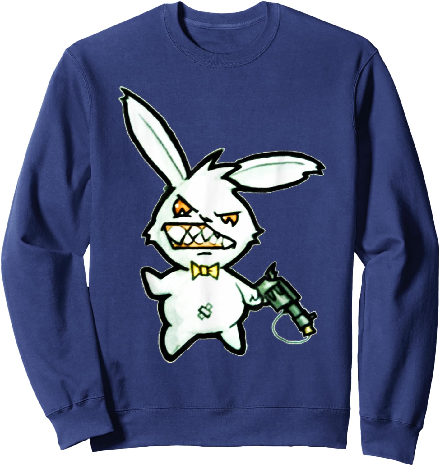 Crazy Loaded Pistol Psycho Bunny Shirt - Cartoon Sweatshirt - Sweatshirt | Navy