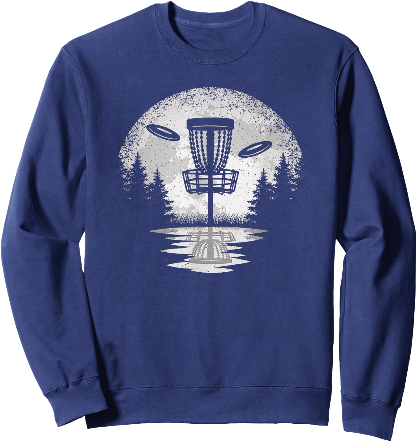 Vintage Disc Golf Basket Tree Frisbee Golf Lover Men Women Sweatshirt - Sweatshirt | Navy