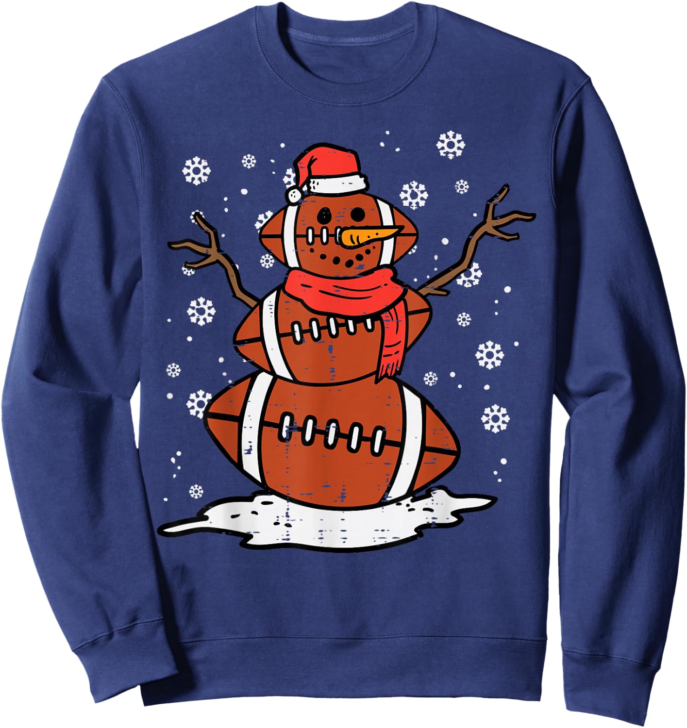Christmas American Football Snowman Xmas Sport Men Boys Kids Sweatshirt - Sweatshirt | Navy