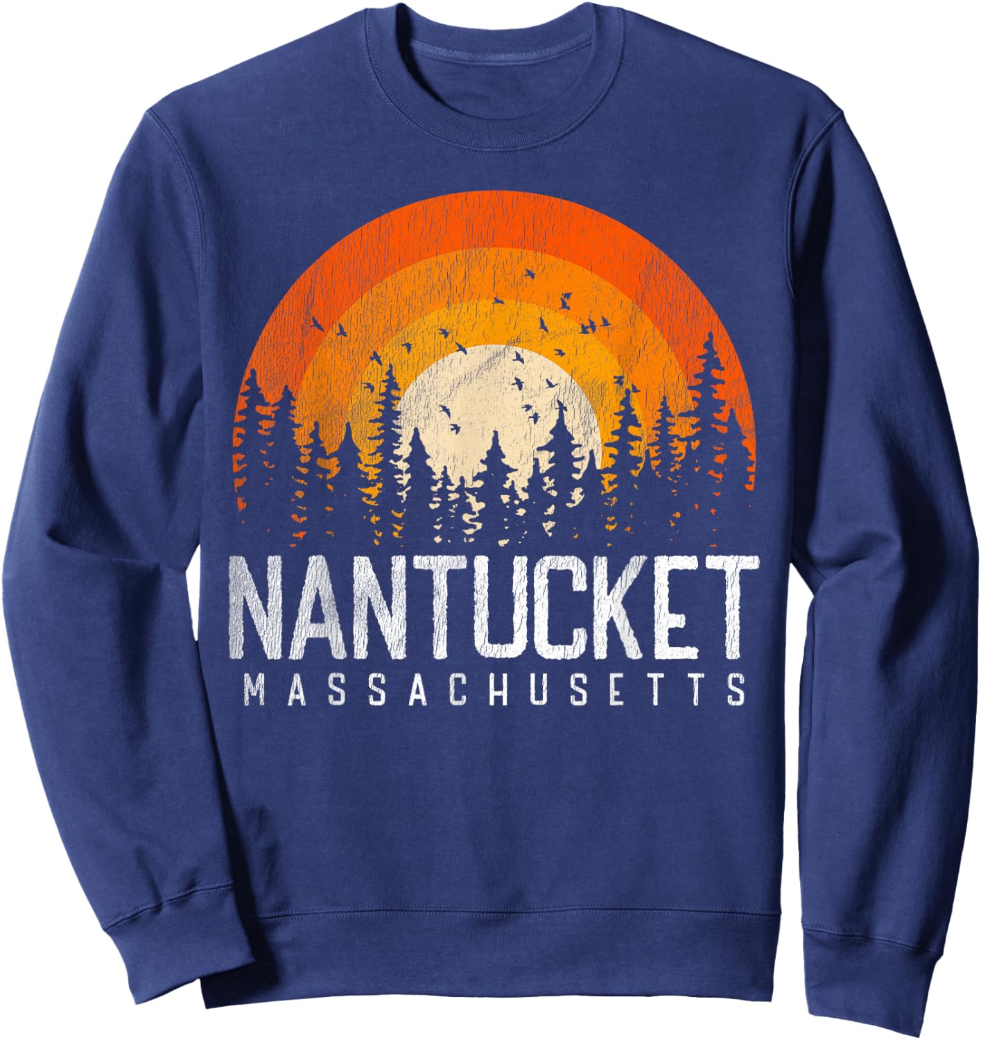 Nantucket Massachusetts MA Shirt Vintage 80s 90s Retro Gift Sweatshirt - Sweatshirt | Navy
