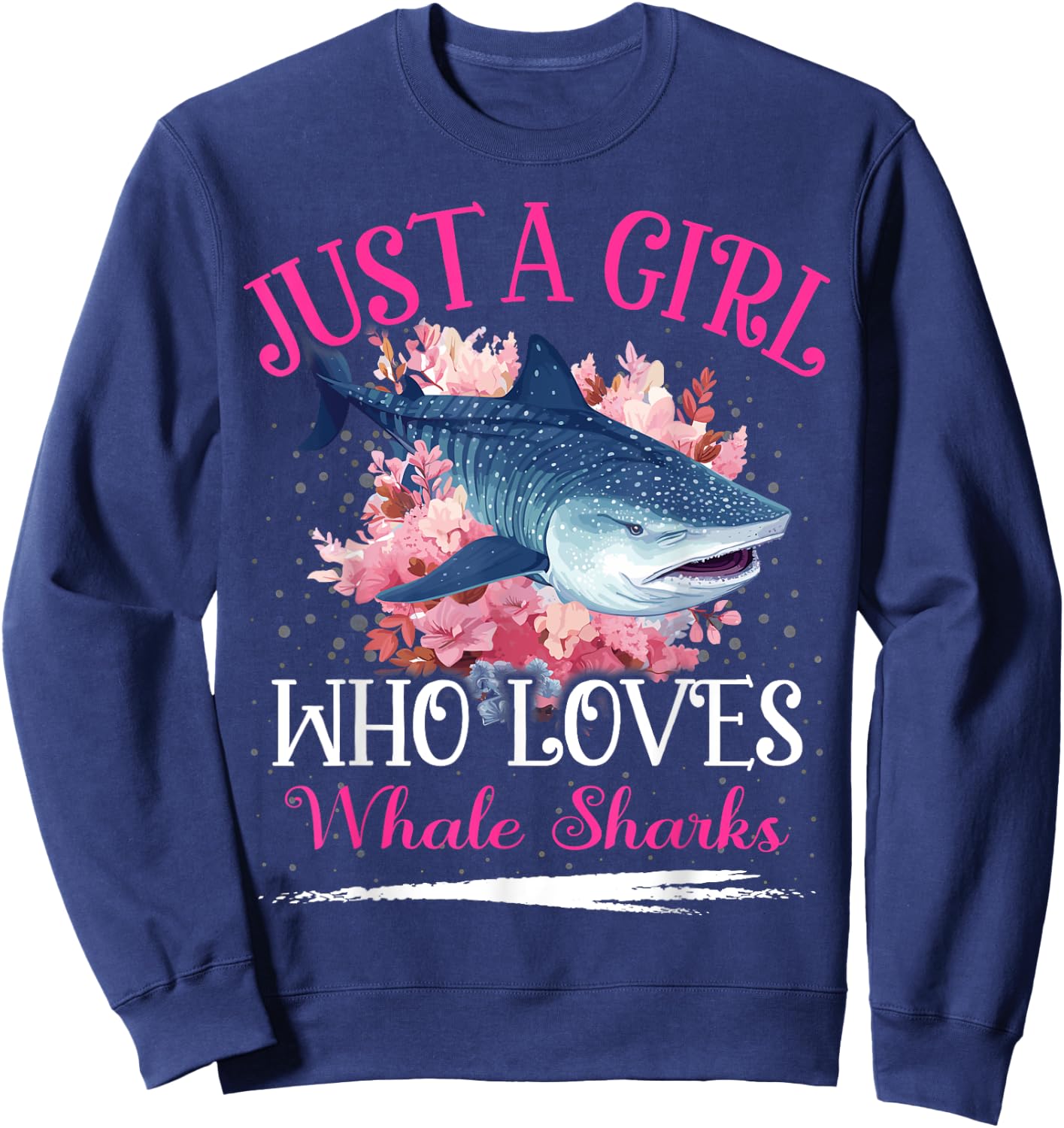 Just A Girl Who Loves Whale Shark Girls Sweatshirt - Sweatshirt | Navy