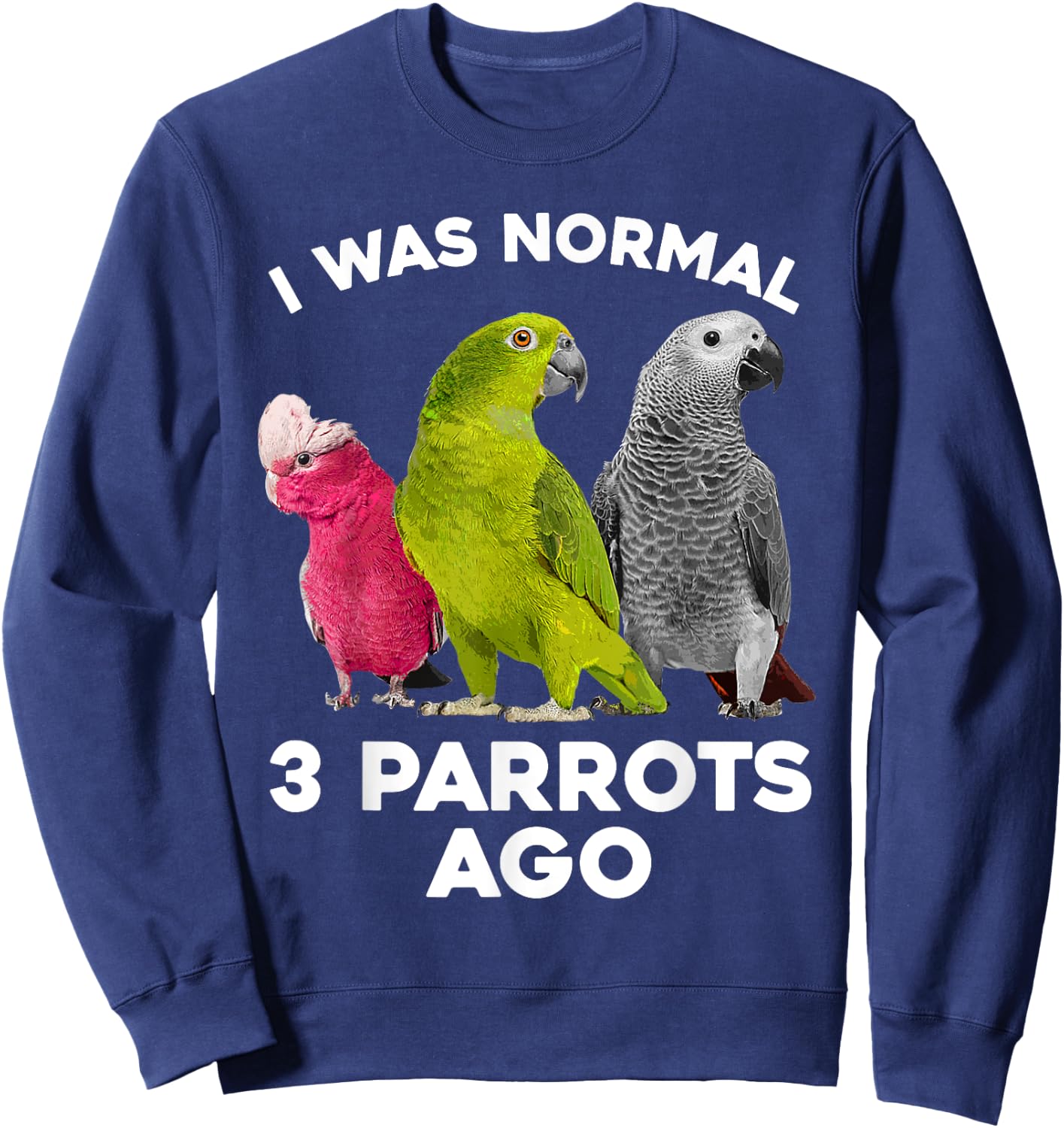 Cool Parrot Art Women Cockatoo Cockatiel Macaw Bird Sweatshirt - Sweatshirt | Navy