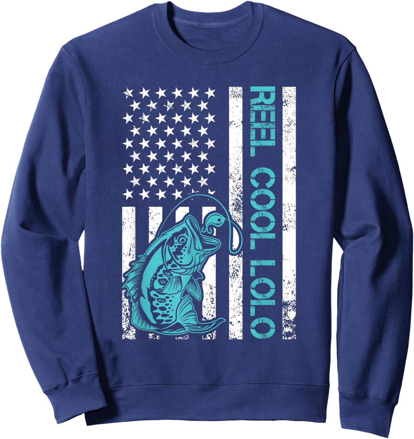 Reel Cool Lolo Fishing Shirt Funny Grandpa Father's Day Sweatshirt - Sweatshirt | Navy