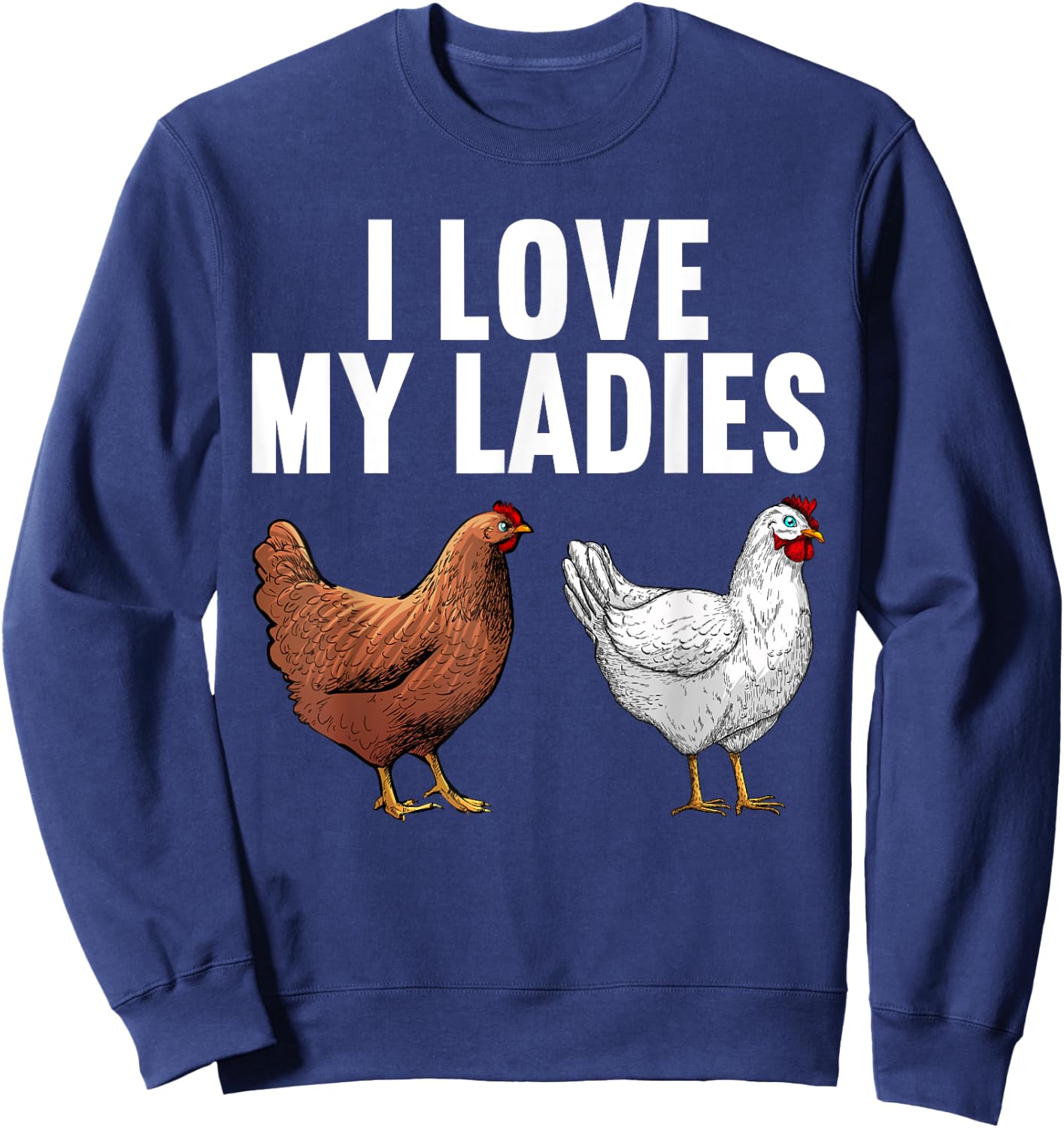 Cool Chicken Art Women Dad Rooster Chicken Farmer Sweatshirt - Sweatshirt | Navy