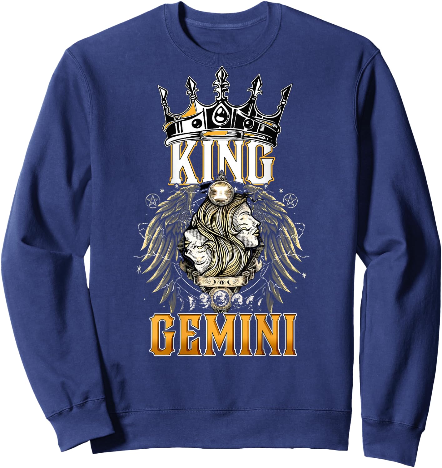 Happy Birthday Gemini King Black King Zodiac Birthday Sweatshirt - Sweatshirt | Navy