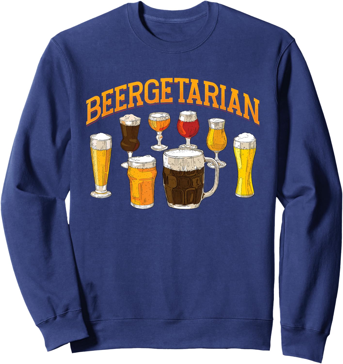 Funny Beergetarian | Craft Beer | Beer Drinker Sweatshirt - Sweatshirt | Navy