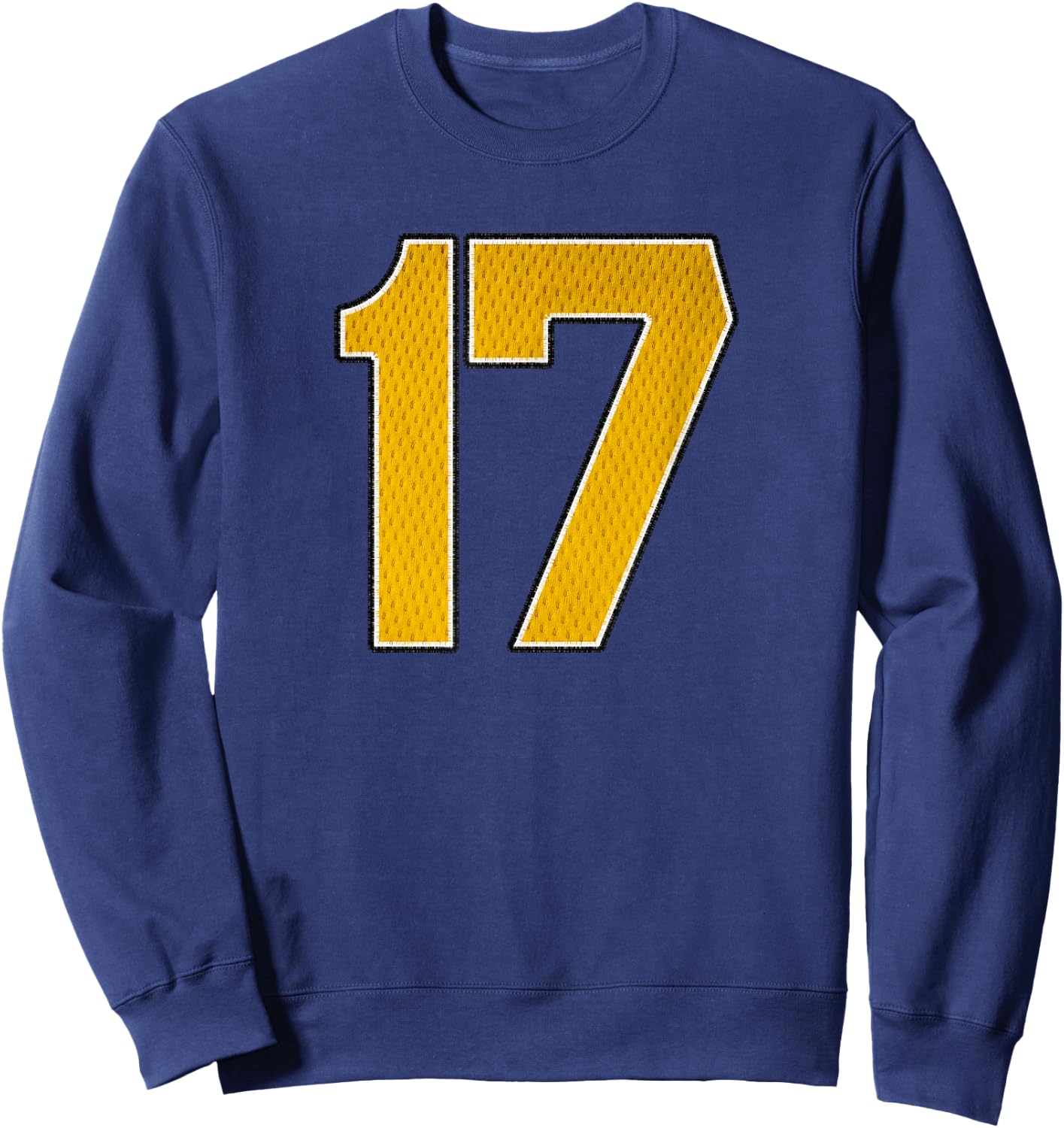 Gold Number 17 Athlete Sports Jersey Supporter Fanwear Sweatshirt - Sweatshirt | Navy