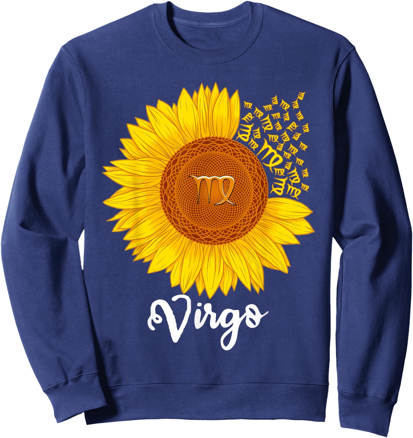 Virgo Sunflower Zodiac Sign Floral Astrology Women Sweatshirt - Sweatshirt | Navy
