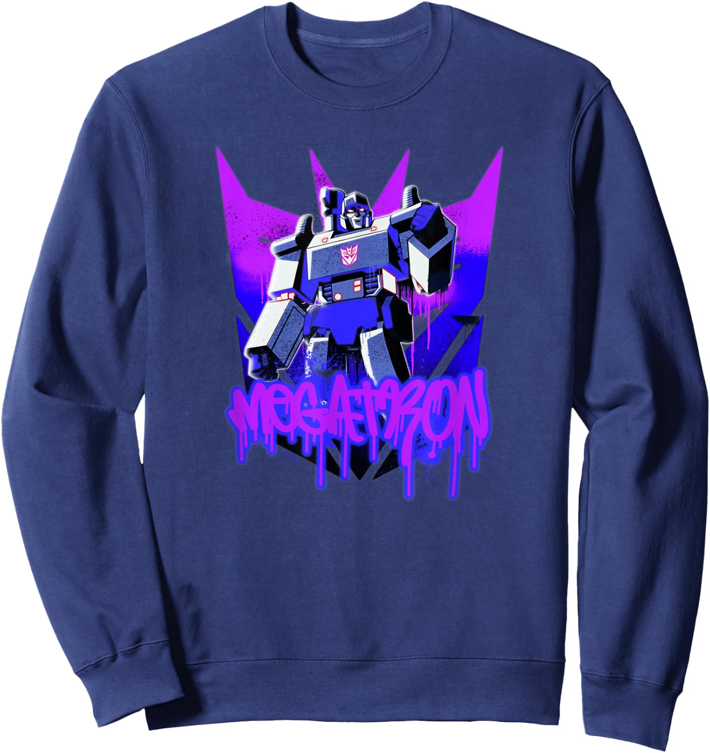 Transformers Megatron Graffiti Painted Wall Portrait Sweatshirt - Sweatshirt | Navy