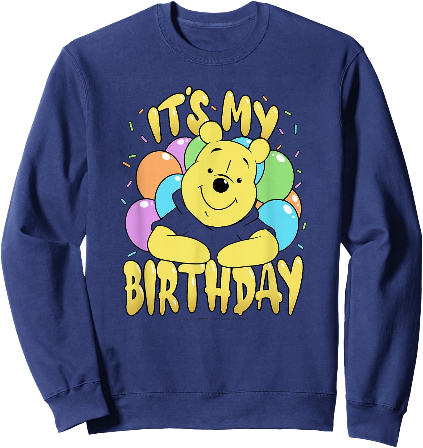 Disney Winnie The Pooh It's My Birthday Balloons Sweatshirt - Sweatshirt | Navy