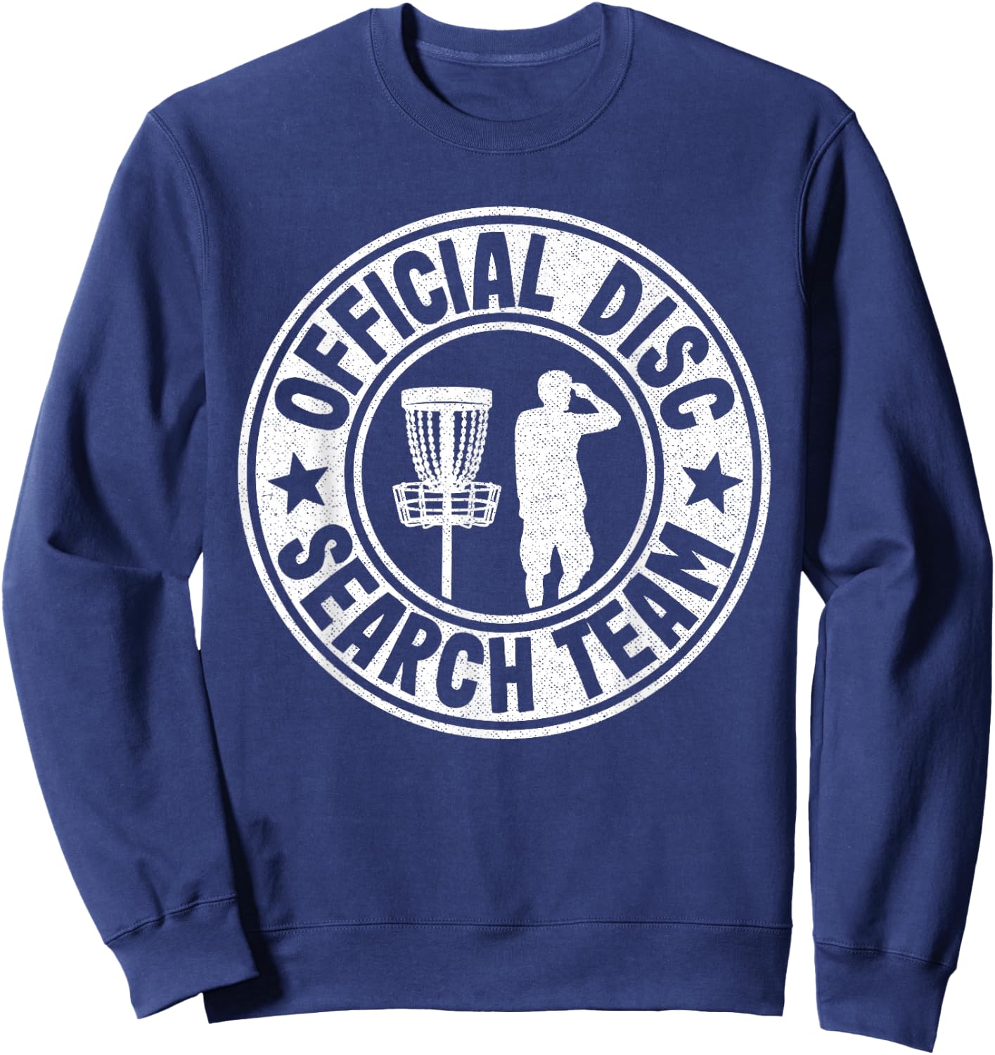 Official Disc Search Team Logo Frisbee Golf Funny Disc Golf Sweatshirt - Sweatshirt | Navy