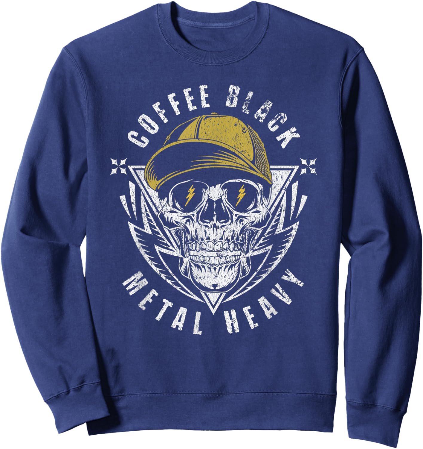 Coffee Black, Metal Heavy Gift Rock Music Fan Sweatshirt - Sweatshirt | Navy