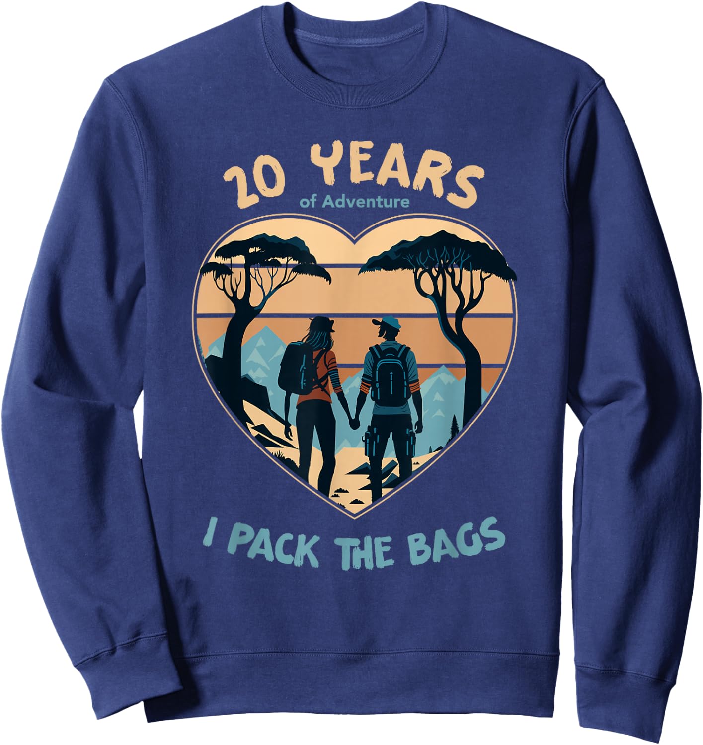 20 Years Adventure Pack the Bags 20th Anniversary Matching Sweatshirt - Sweatshirt | Navy