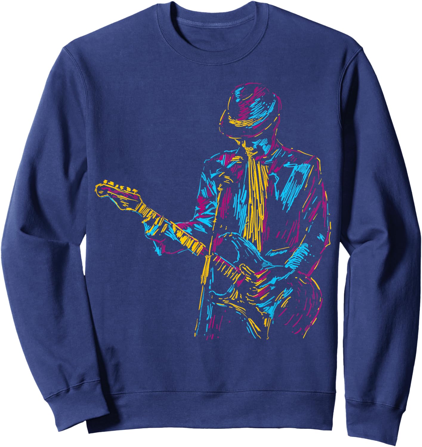 Abstract Art Musician Music Band bass Player Small Sweatshirt - Sweatshirt | Navy
