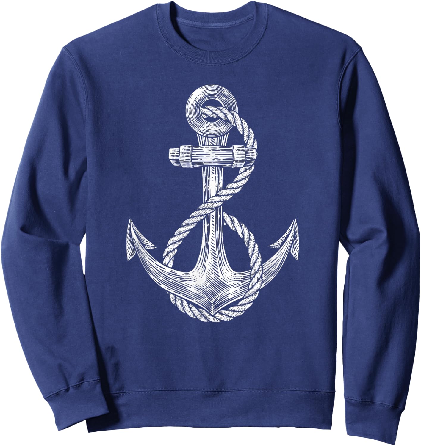 Anchor Rope Nautical Sailing Sail Sea Sweatshirt - Sweatshirt | Navy