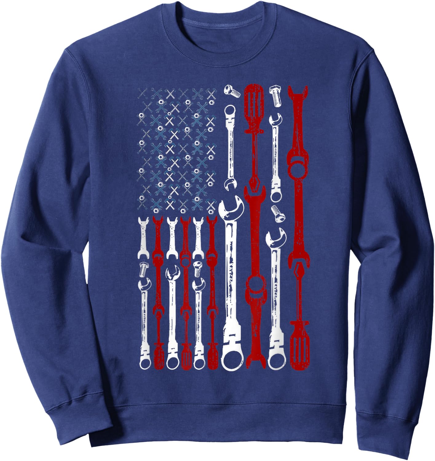 American Flag Mechanic Shirts Patriotic Mechanic USA Flag Kids Men Sweatshirt - Sweatshirt | Navy