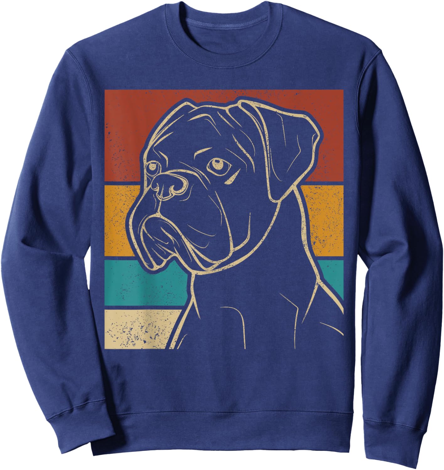 Dog Lover Dog Owner Retro Pet Animal Outfit Vintage Boxer Women Kids Sweatshirt - Sweatshirt | Navy