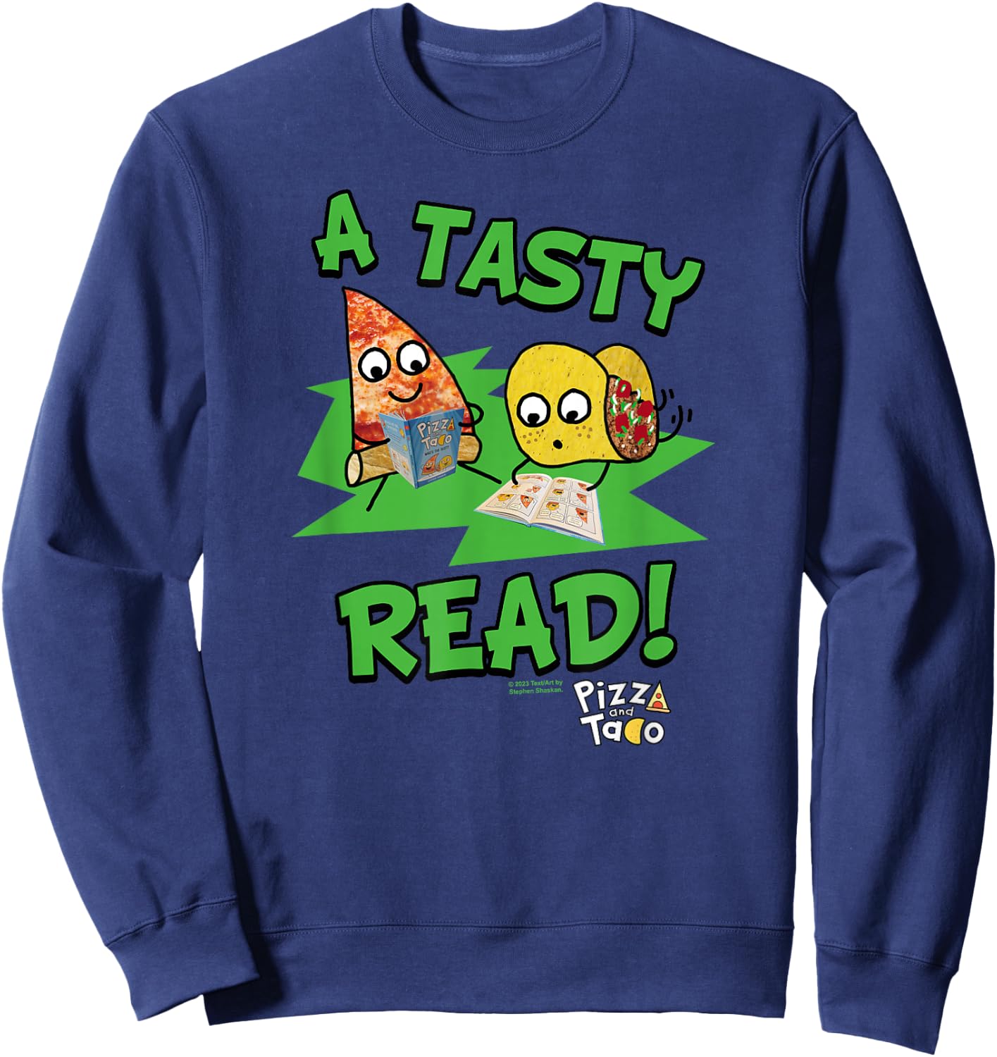 Pizza and Taco A Tasty Read Sweatshirt - Sweatshirt | Navy