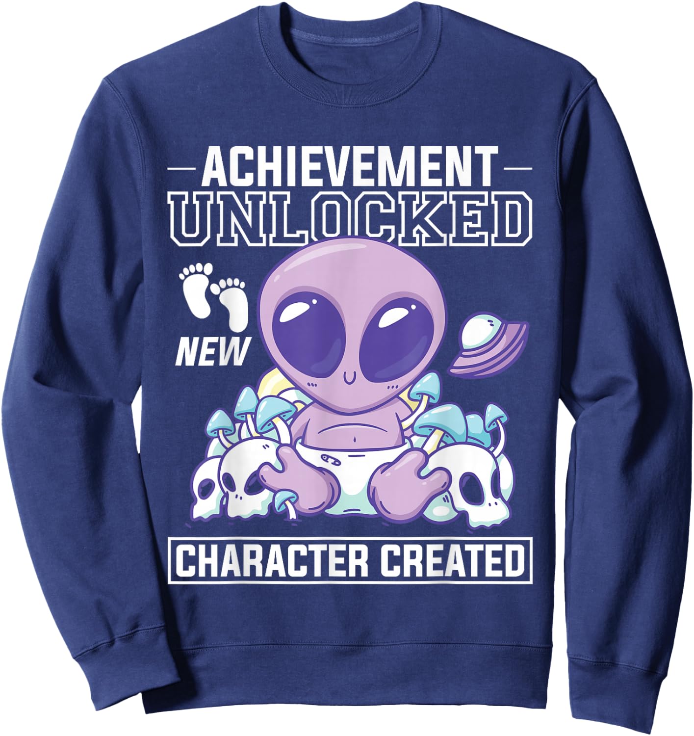 Achievement Unlocked New Character Created Gender Reveal Sweatshirt - Sweatshirt | Navy