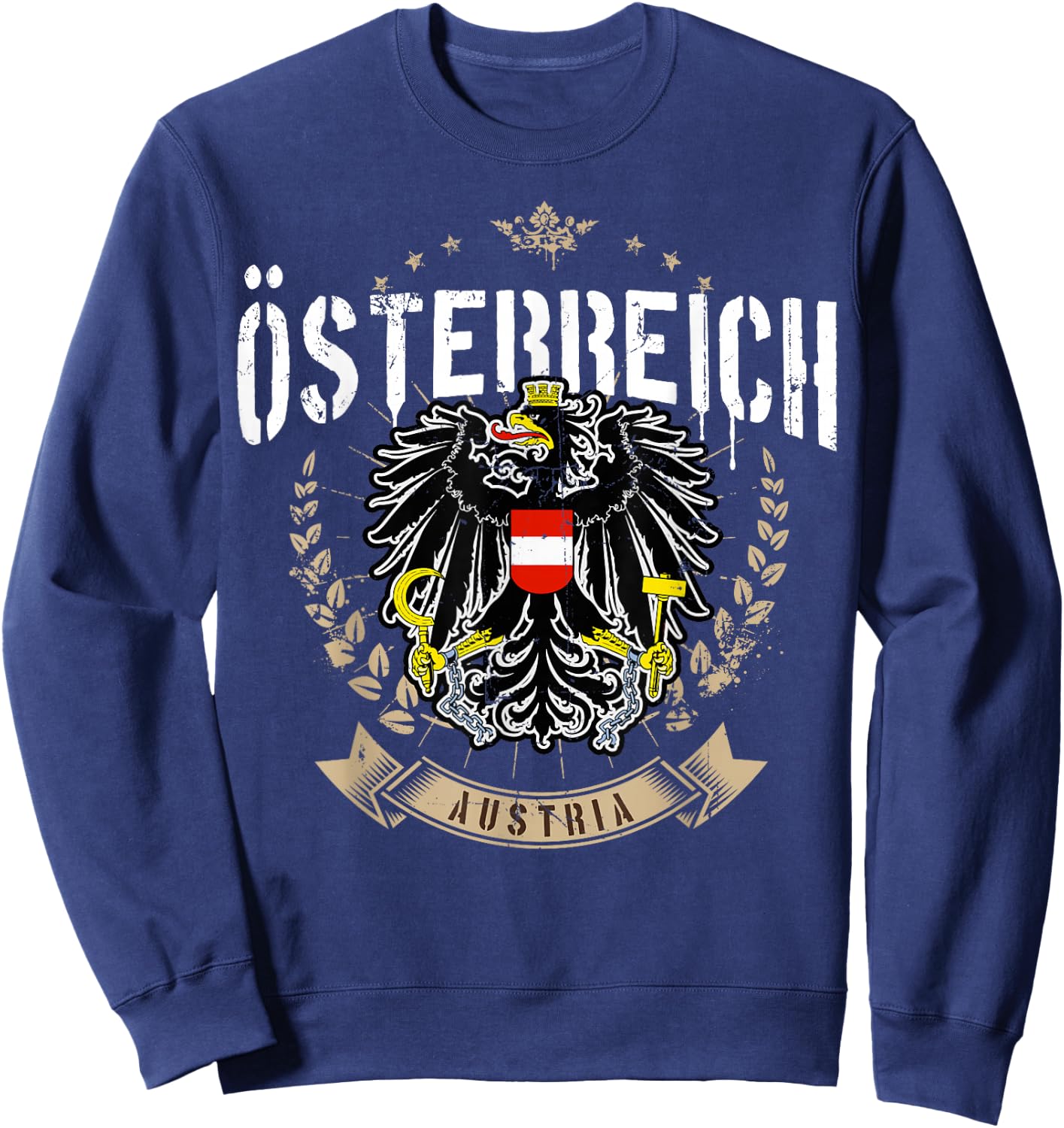 Austria Retro Eagle Coat of Arms Austria Men Women Children Sweatshirt - Sweatshirt | Navy