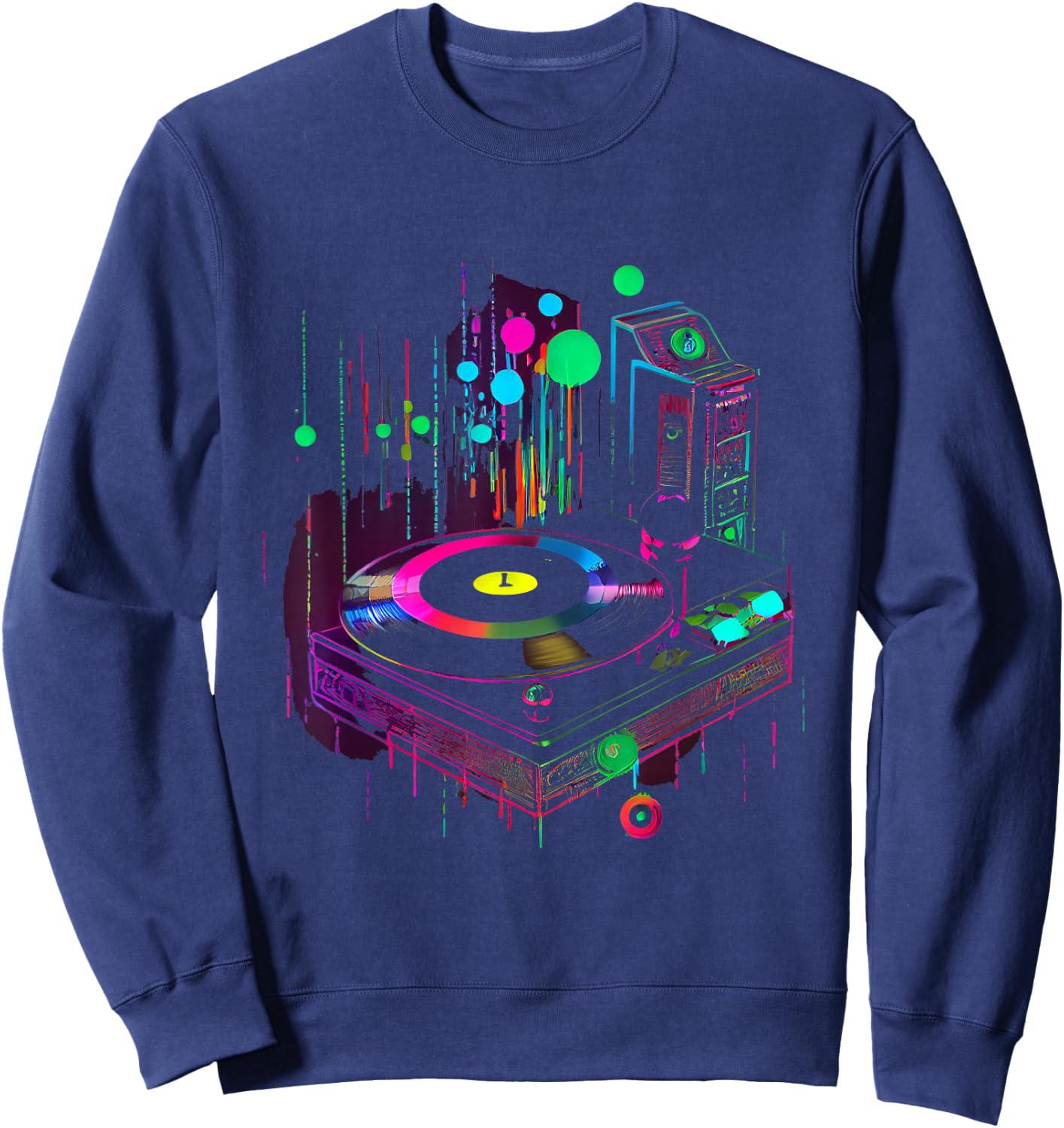 80s 90s Retro Party Disguise Cassette Sweatshirt - Sweatshirt | Navy