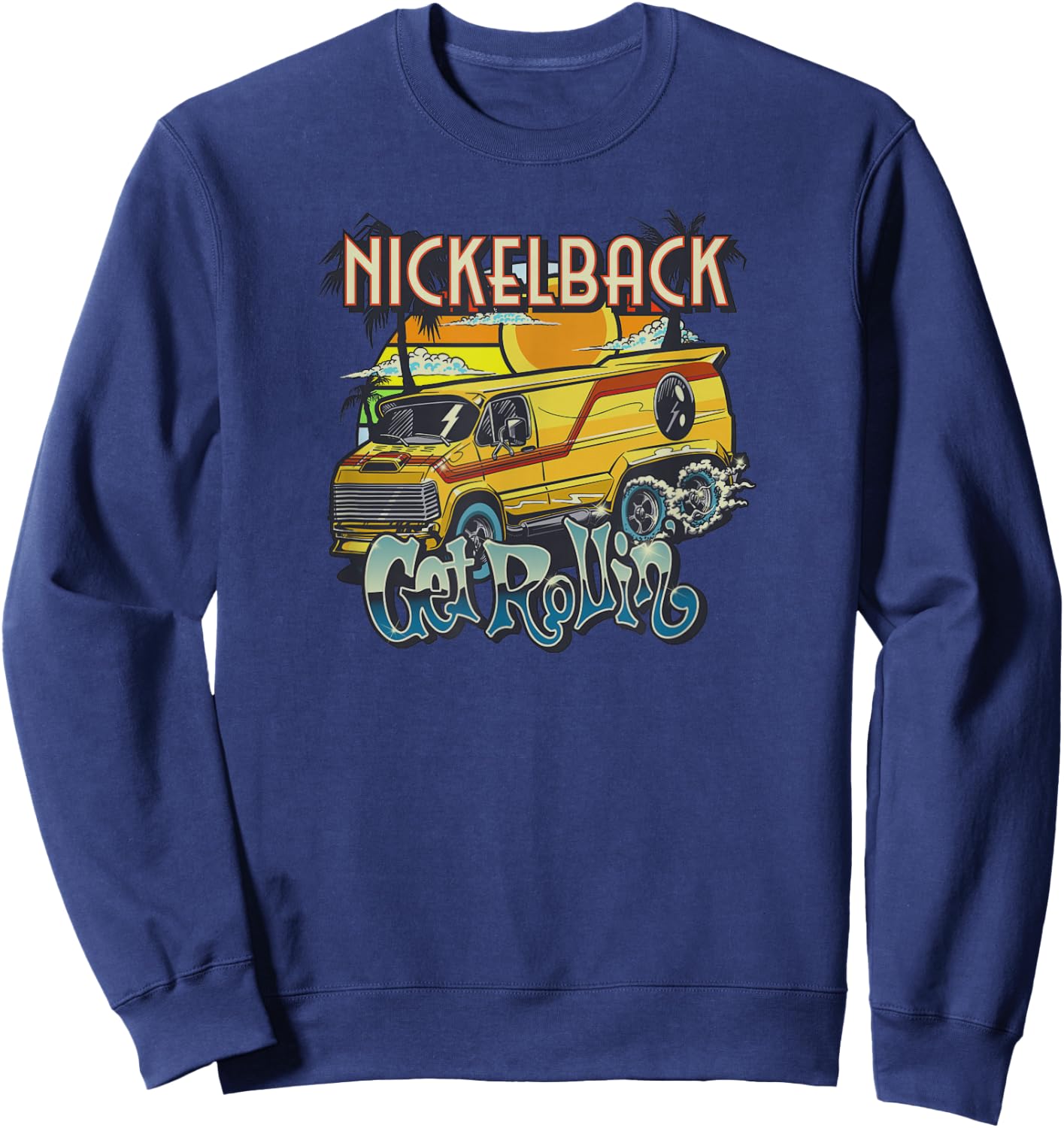 Nickelback Get Rollin' Cover (Blue) Sweatshirt - Sweatshirt | Navy