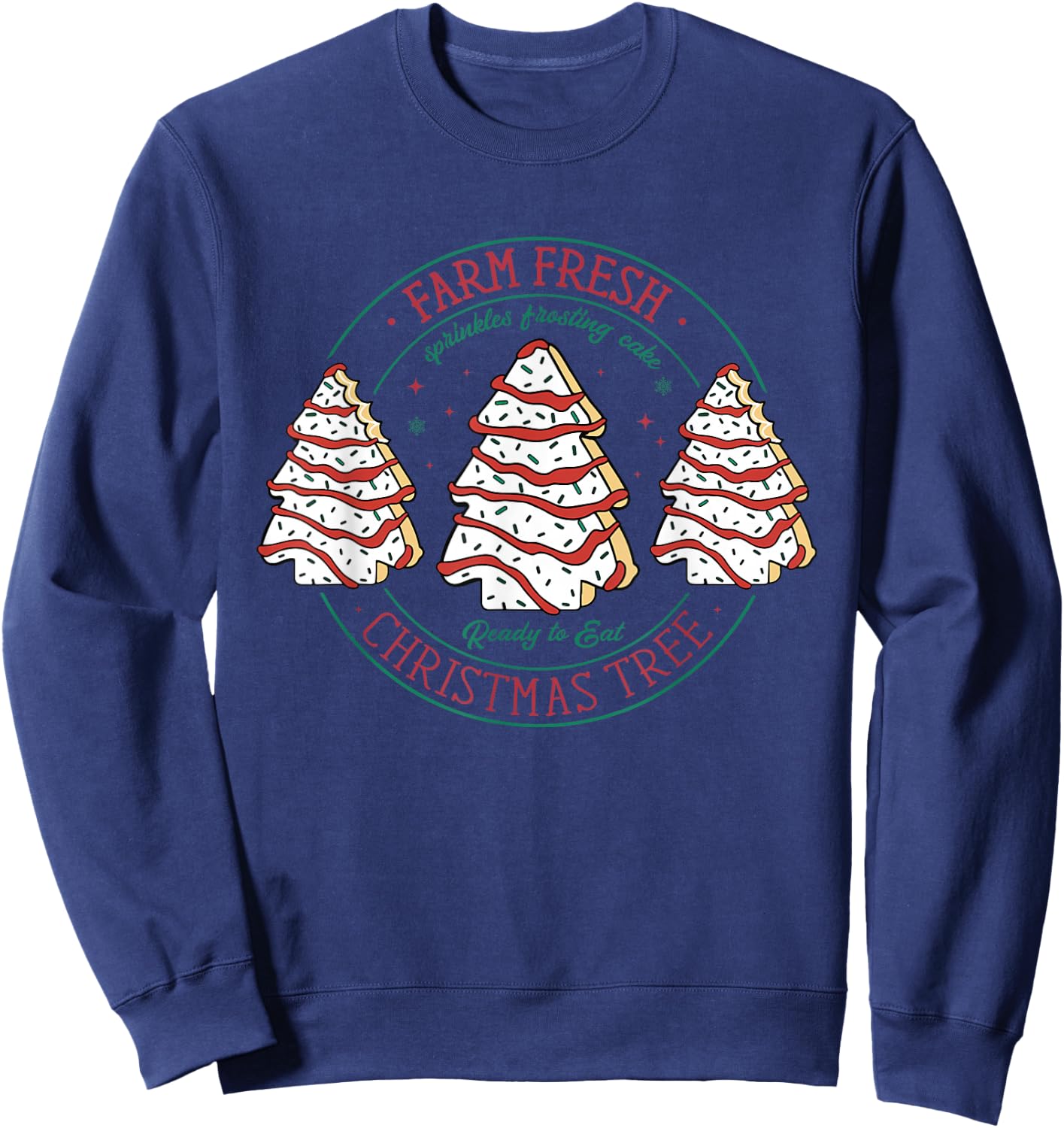 Farm Fresh Christmas Tree Frosting Frosted Cake Debbie Sweatshirt - Sweatshirt | Navy