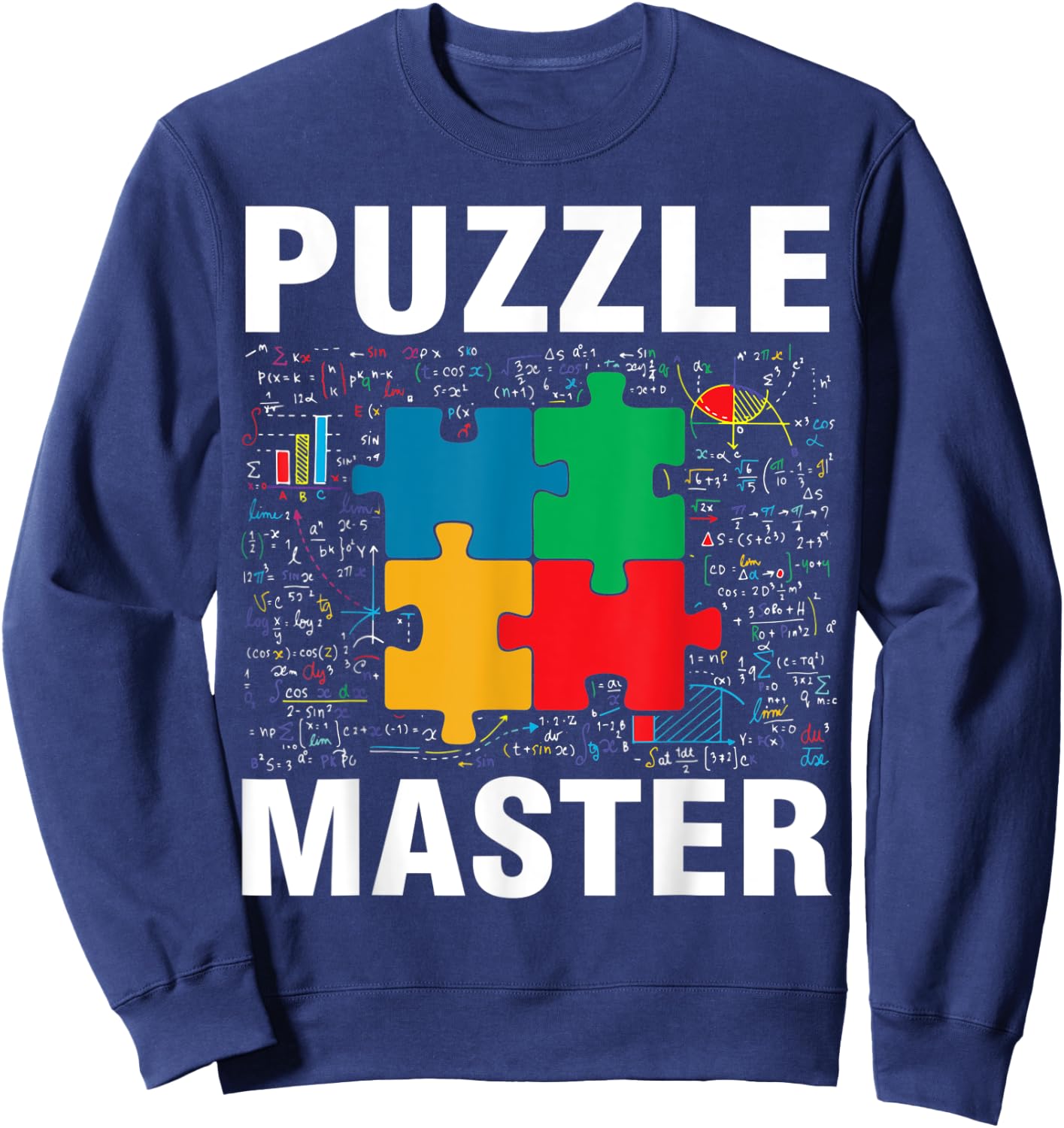 Funny Puzzle Master Jigsaw Puzzles Math Lover Sweatshirt - Sweatshirt | Navy