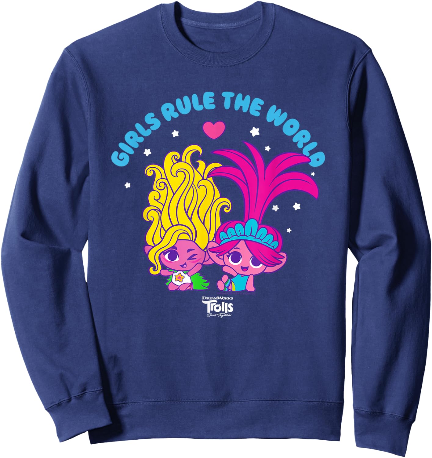 DreamWorks Trolls Band Together Girls Rule the World Sweatshirt - Sweatshirt | Navy
