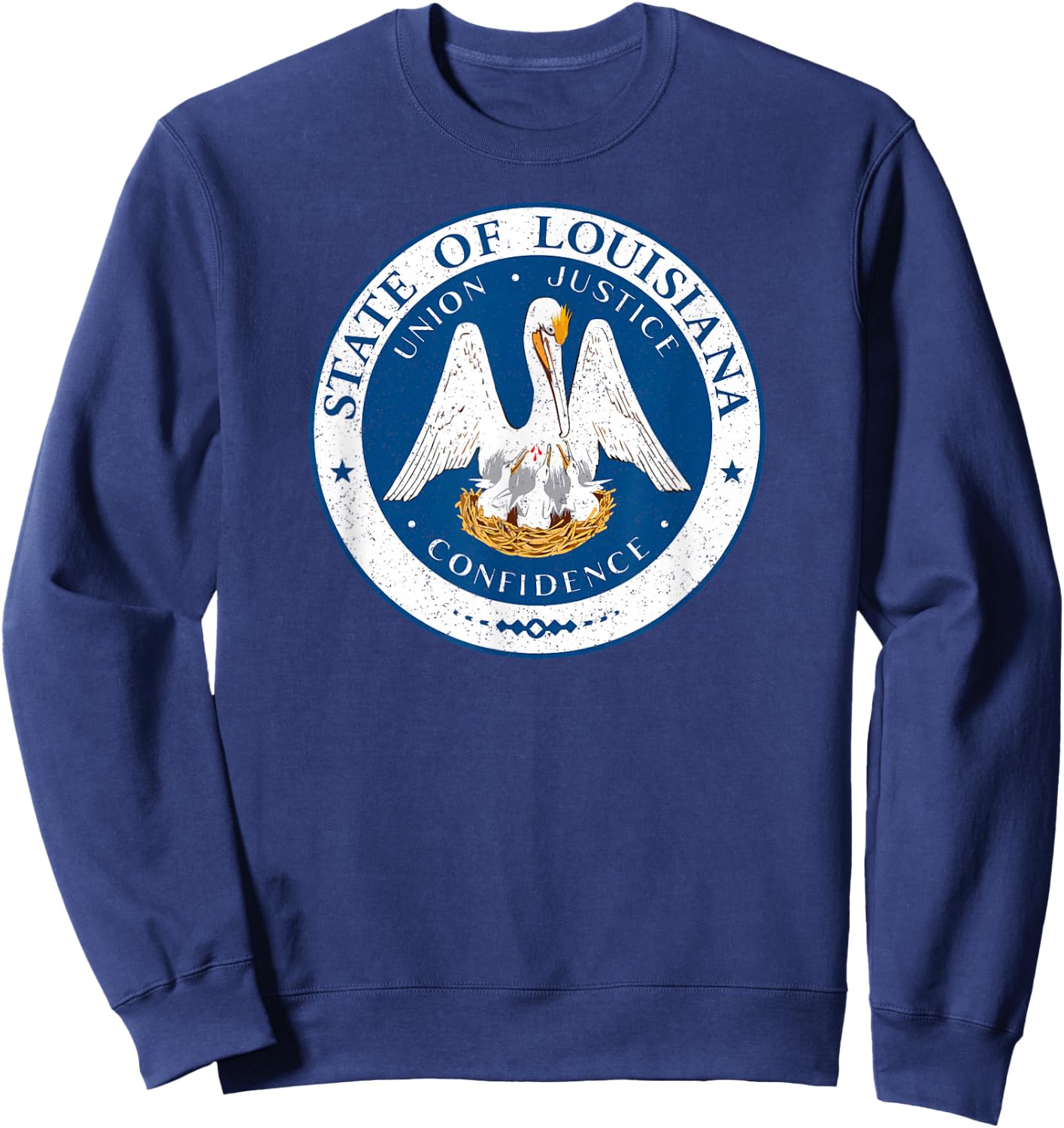 Louisiana State Seal Flag Sweatshirt - Sweatshirt | Navy