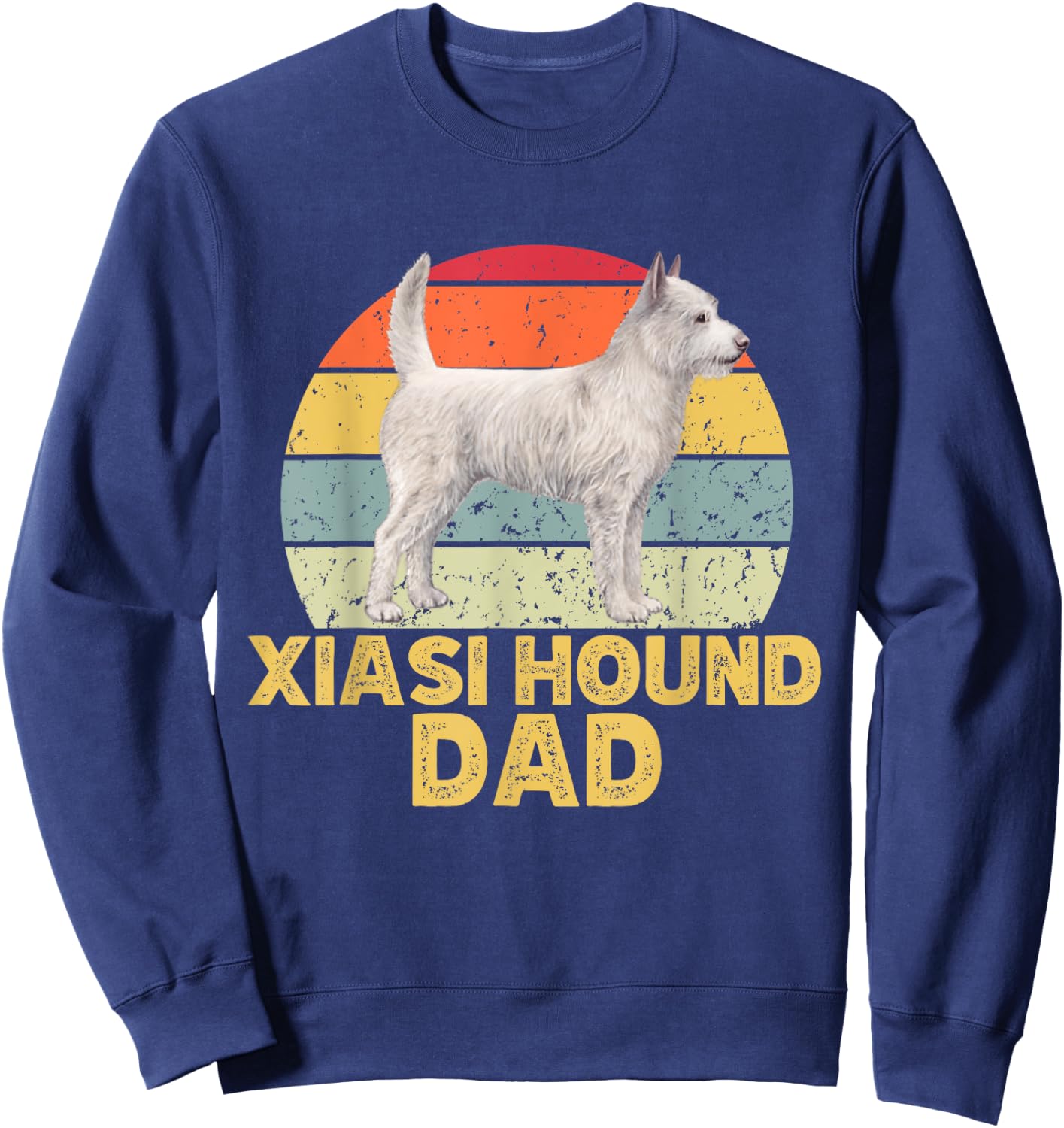 Xiasi Hound Dog Dad Retro Vintage Funny Dogs Lover & Owner Sweatshirt - Sweatshirt | Navy