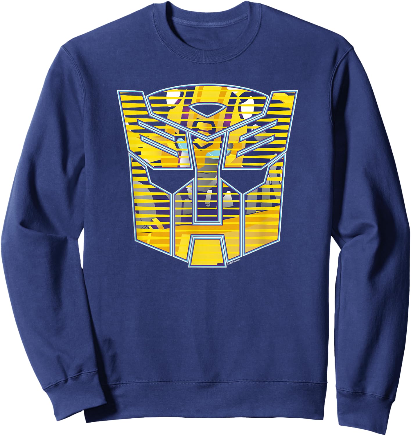 Transformers Bumblebee Big Face Retro Lines Logo Sweatshirt - Sweatshirt | Navy