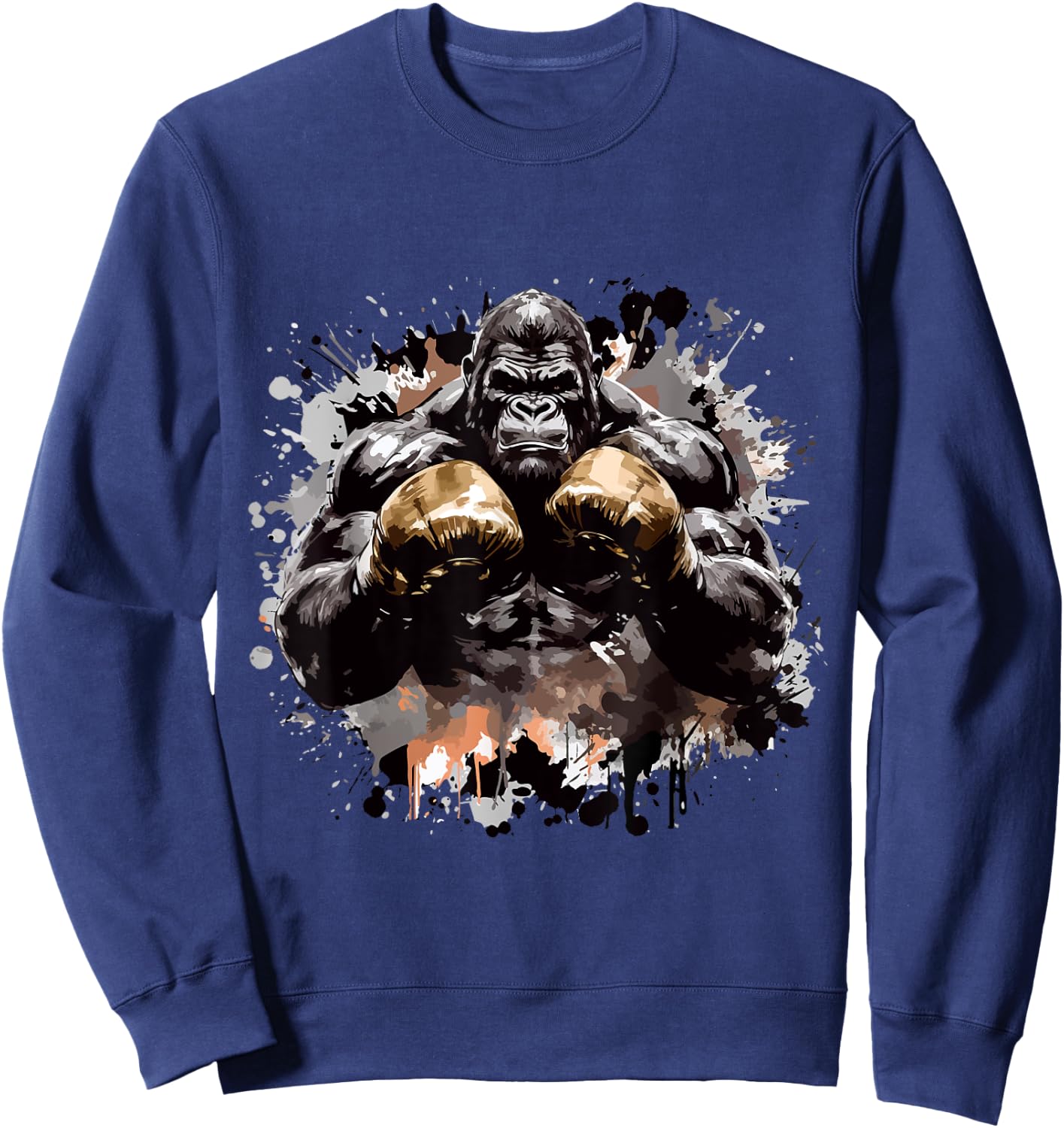 Ancient Motivation Inc Gorilla Boxing Champ | Boxer Fight Club MMA Fighter Sweatshirt - Sweatshirt | Navy