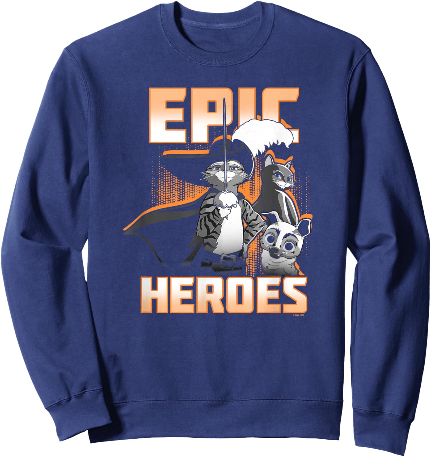 DreamWorks Puss In Boots: The Last Wish Epic Heroes Poster Sweatshirt - Sweatshirt | Navy